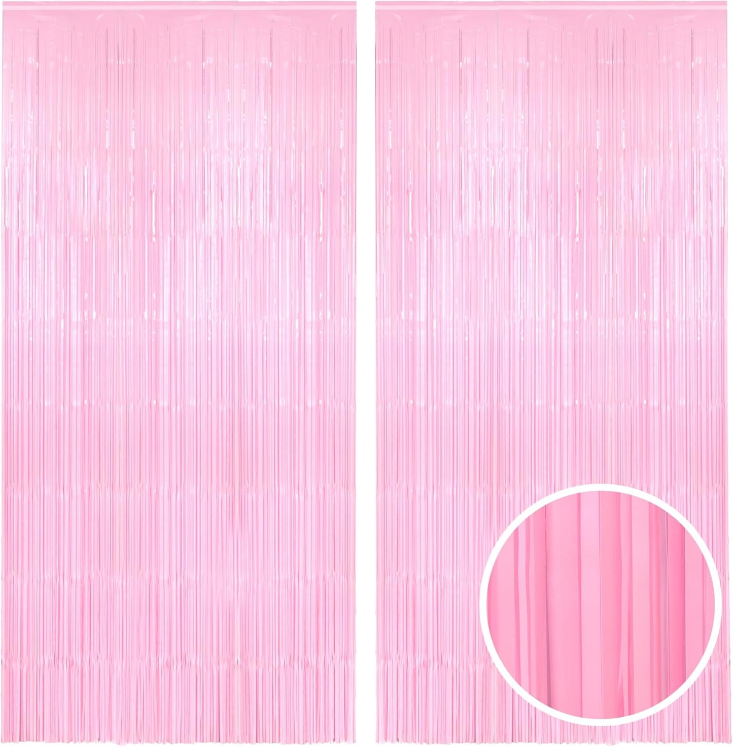 GREATRIL Iridescent Party Tinsel Fringe Backdrop Decorations - Holographic Foil Streamers Curtain for Mermaid/Under The Sea/Frozen/Ocean/Disco/Birthday Themed 3.2ft x 6.5ft - 2 PCS