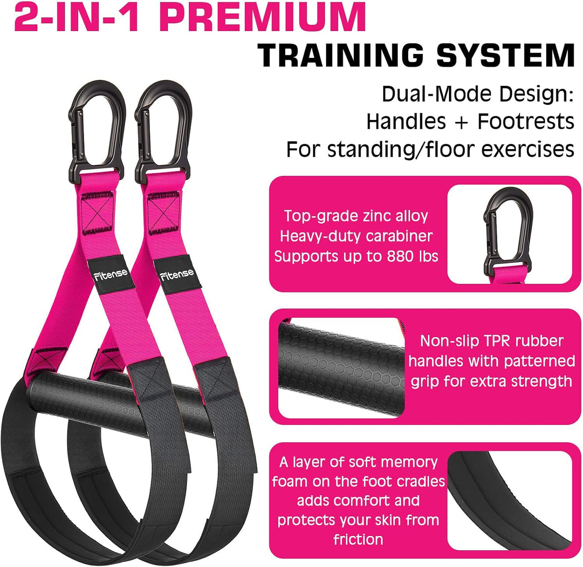 Fitense Suspension Training Kit, Suspension Trainer System for Full Body