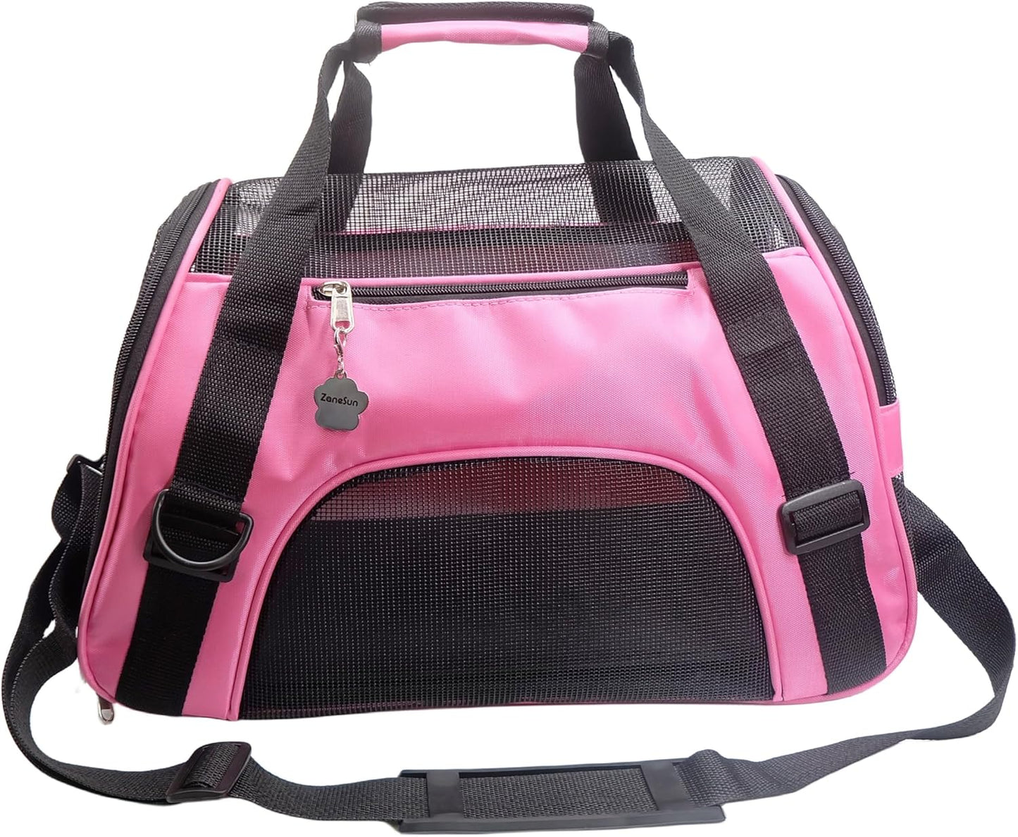 ZaneSun Cat Carrier,Soft-Sided Pet Travel Carrier for Cats,Dogs Puppy Comfort Portable Foldable Pet Bag Airline Approved (Small Rosered)