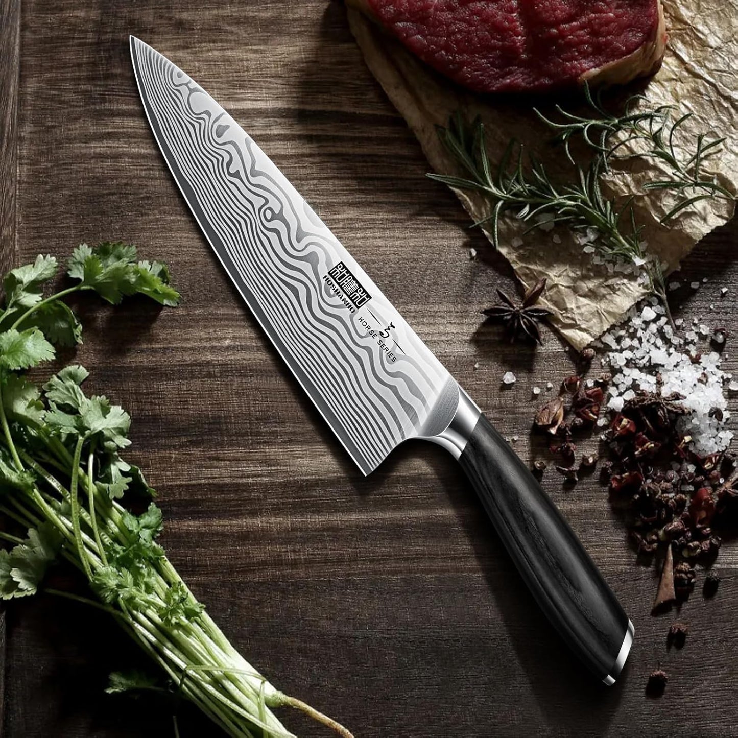 HOSHANHO Fillet Knife 7 Inch, Razor Sharp Boning Knife for Meat Poultry Chicken Cutting, Japanese High Carbon Powder Steel Fish Knife with Flexible Blade and Pakkawood Handle
