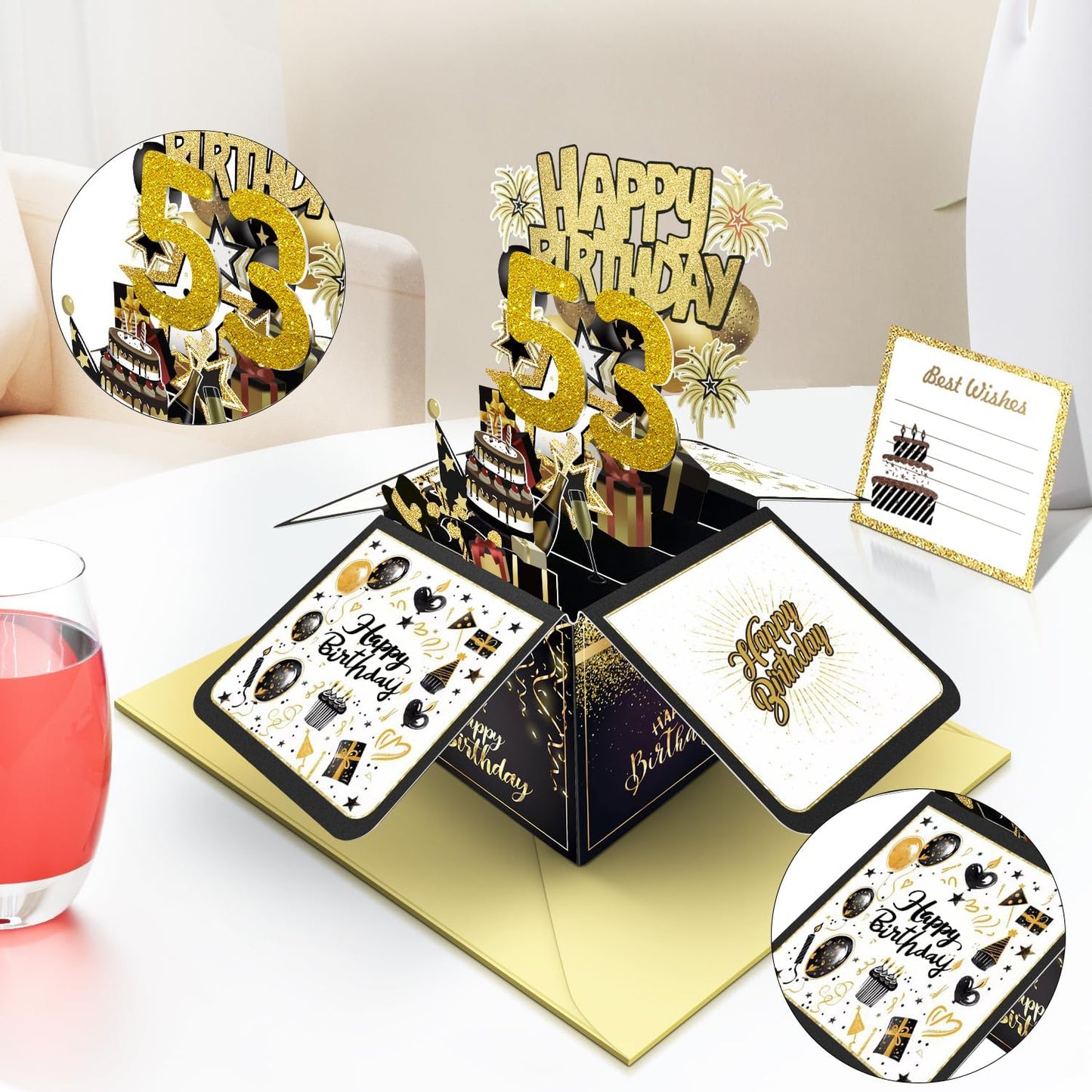 70th Birthday Card, 70th Birthday Decorations for Women Men, Happy Birthday 3D Cards for 70 Year Old Grandpa Grandma, Birthday Gift Box for Mother Dad