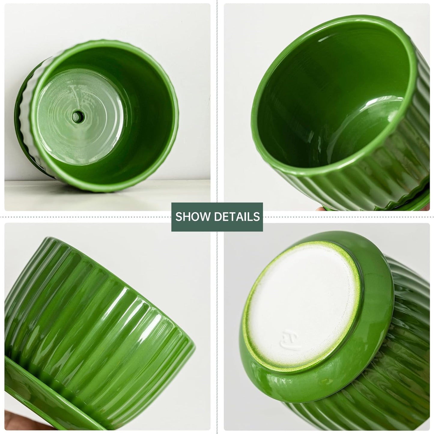 Purilite Select 3-Piece Ceramic Indoor Planter Set