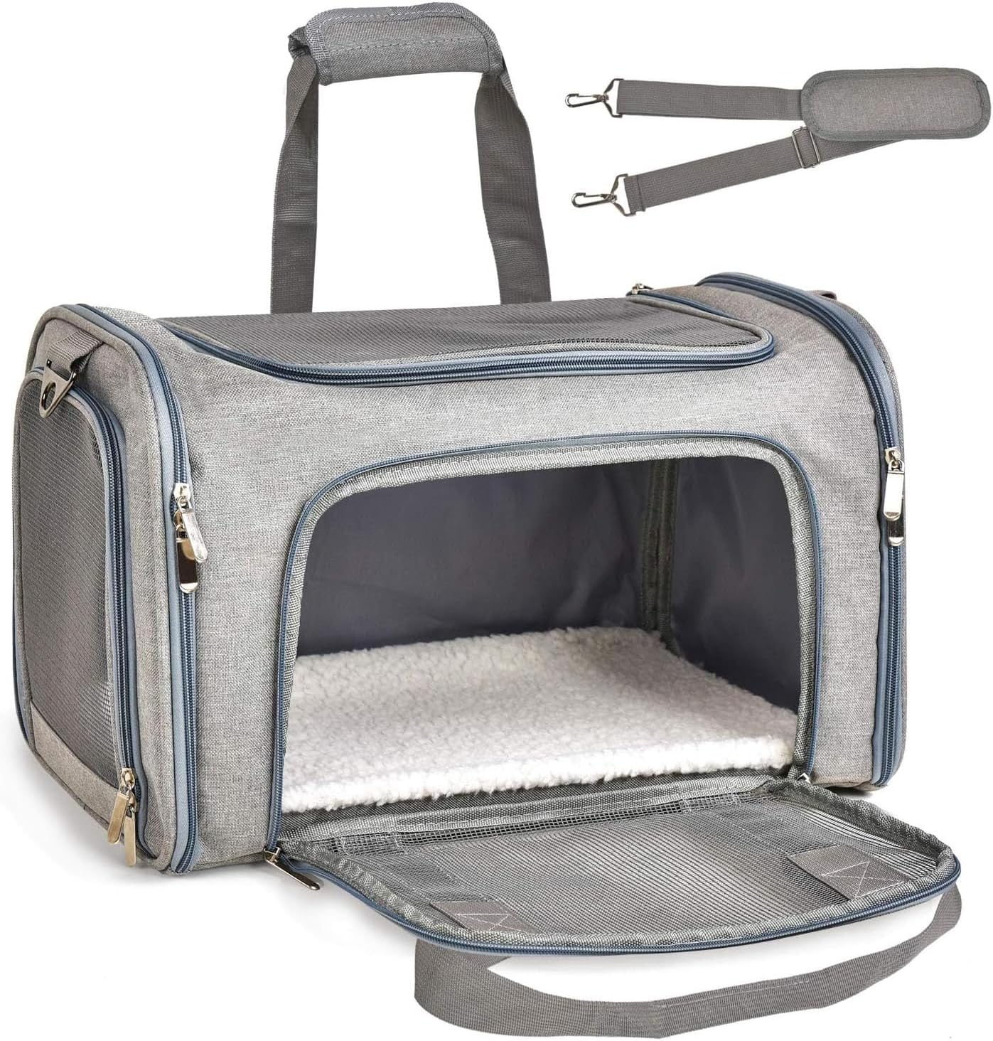SFBAIHEN Cat Carriers Dog Carrier Pet Carrier for Small Medium Cats Dogs Puppies up to 15 Lbs, TSA Airline Approved Small Dog Carrier Soft Sided, Collapsible Waterproof Travel Puppy Carrier (Pink)