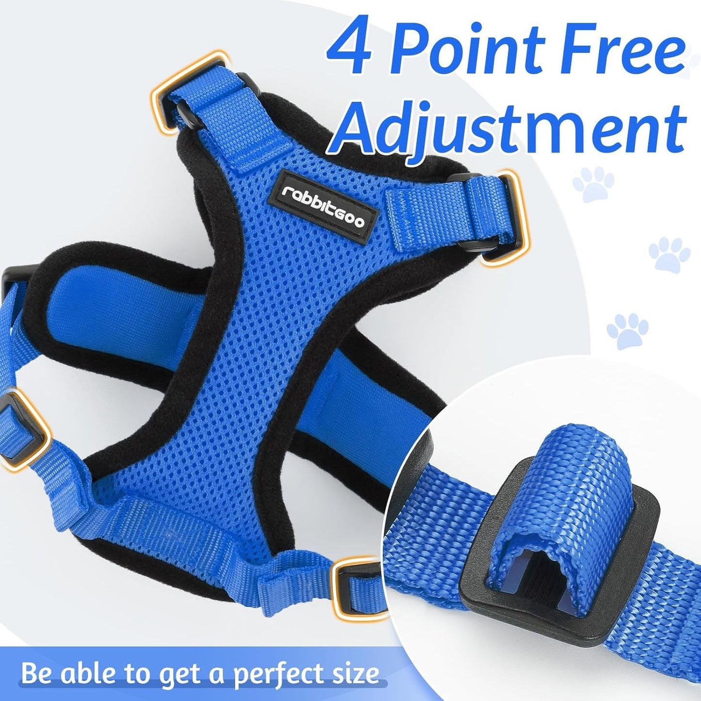 rabbitgoo Cat Harness and Leash for Walking, Escape Proof Soft Adjustable Vest Harnesses for Small Medium Cats, Easy Control Breathable Reflective Strips Jacket, XS, Black