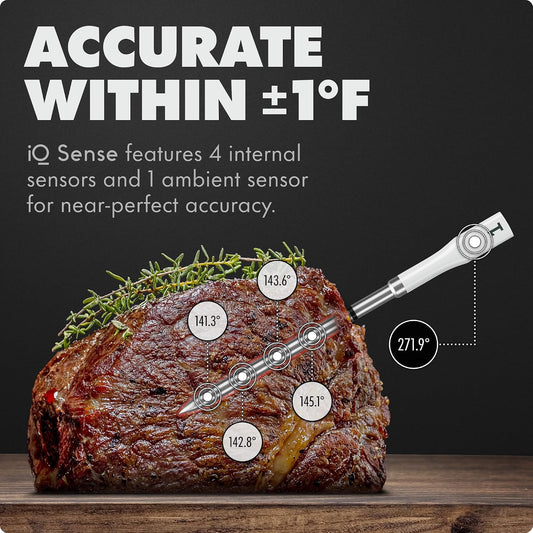 CHEF iQ Sense | Smart Wireless Meat Thermometer | 2 Ultra-Thin Probes | WiFi Unlimited Range | 1000°F Heat Safe | 5 Sensors | BBQ, Grill, Oven, Smoker, Air Fryer | Gen3