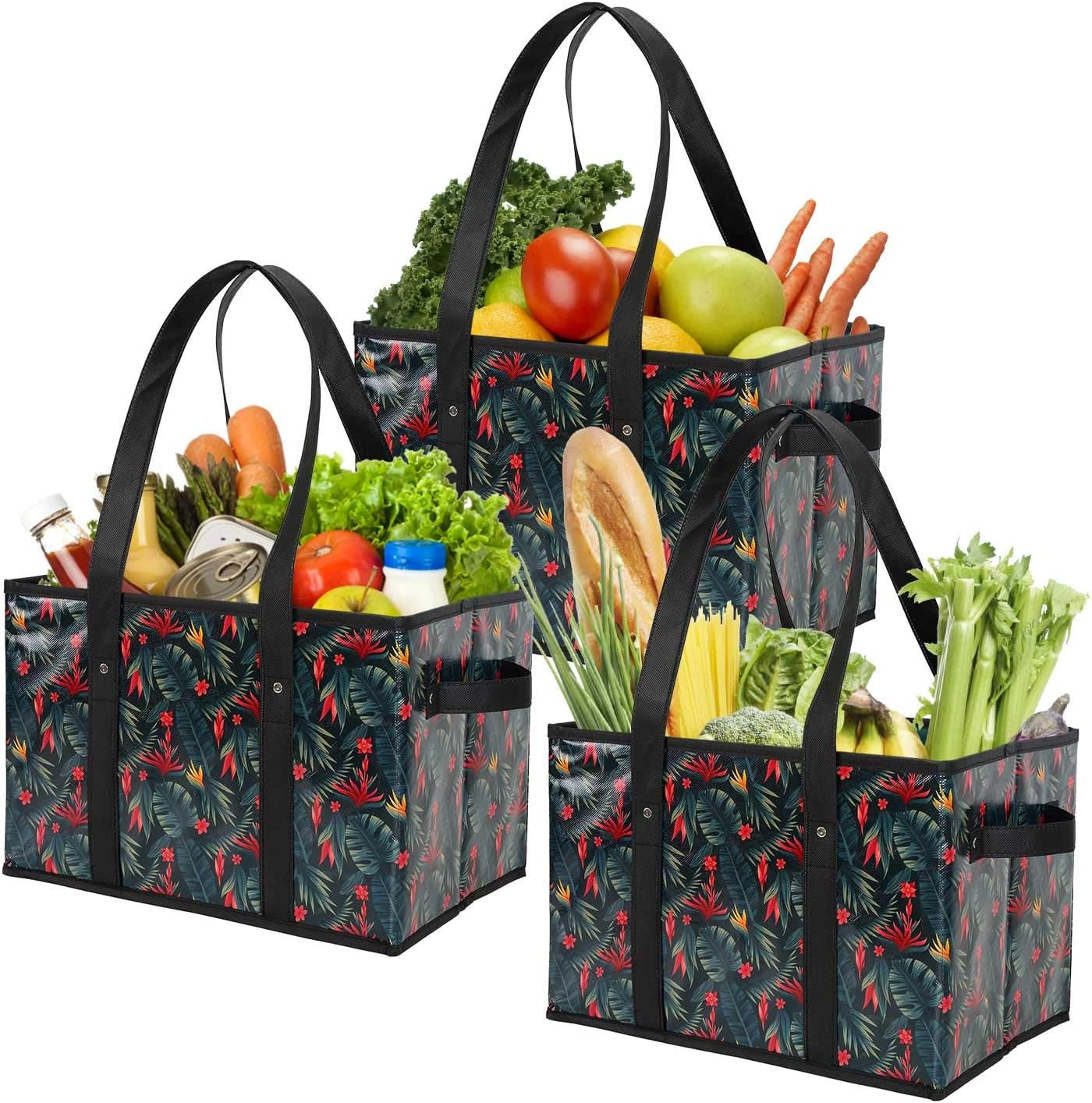 Purilite Select™ Heavy-Duty Reusable Grocery Tote Box Bags – 4 Gallon Capacity