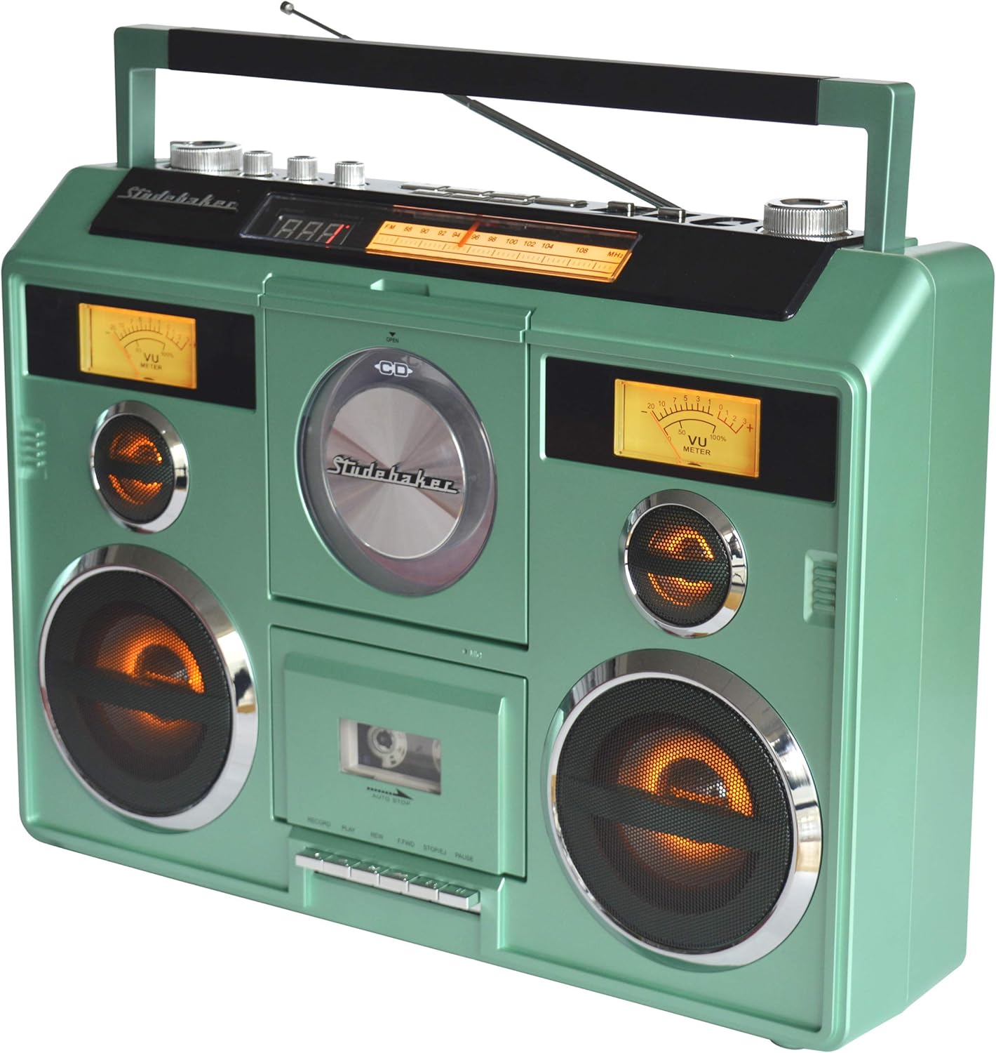 Sound Station Portable Stereo with Bluetooth/CD/AM-FM Radio/Cassette Recorder (Silver)