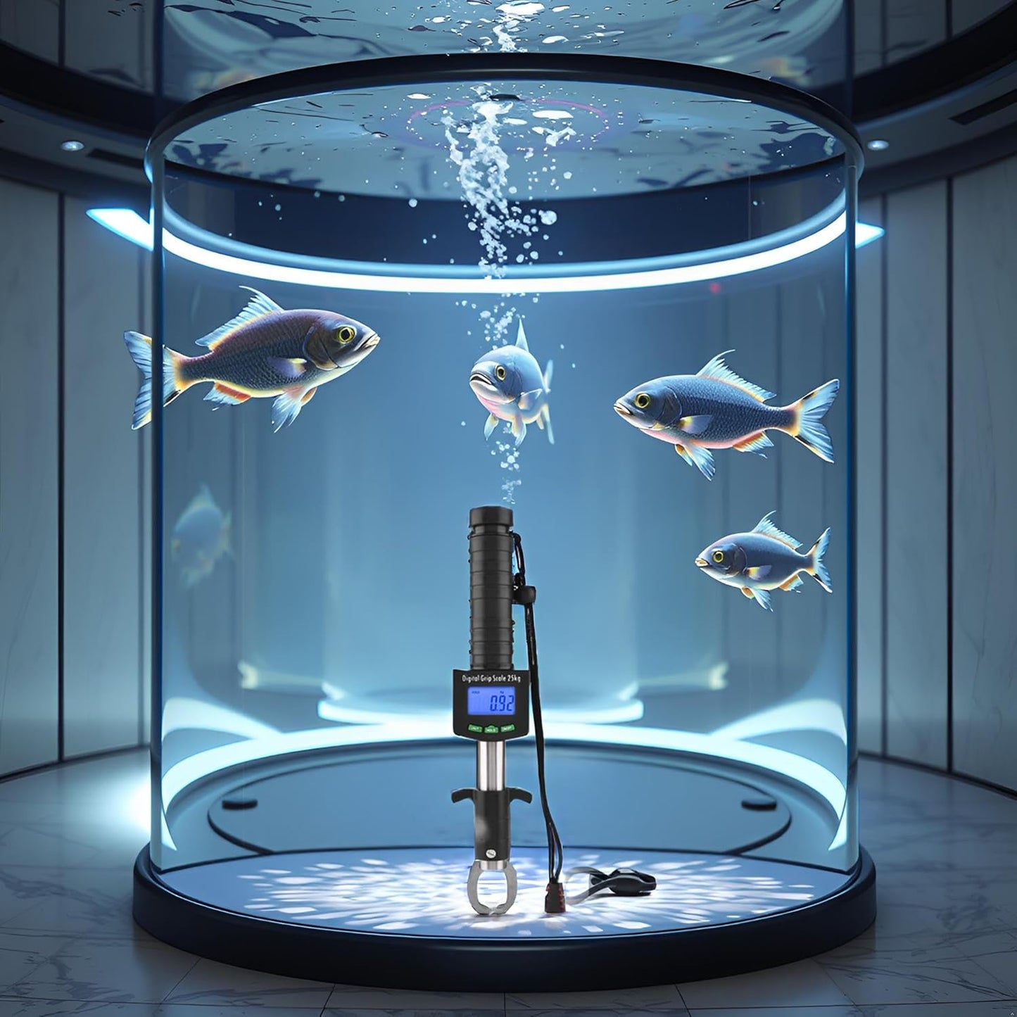 Fish Lip Grip with LED Display Multi-Function Digital Fish Grip Scale 25 Kg 55LB Electronic Control Grabber