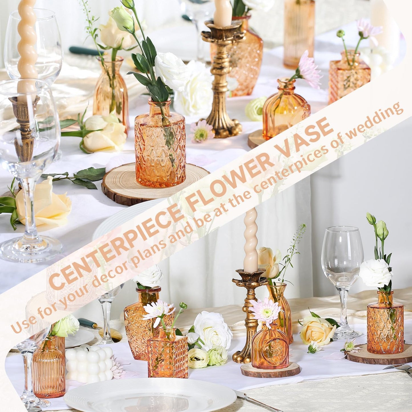 Sawoake Mini Bud Vases As Wedding Centerpieces for Tables,Clear Bud Vases for Flowers,Small Flower Vases Suitable for Birthday Party,Anniversary,Wedding Reception,Baby Shower (Clear-12PCS)