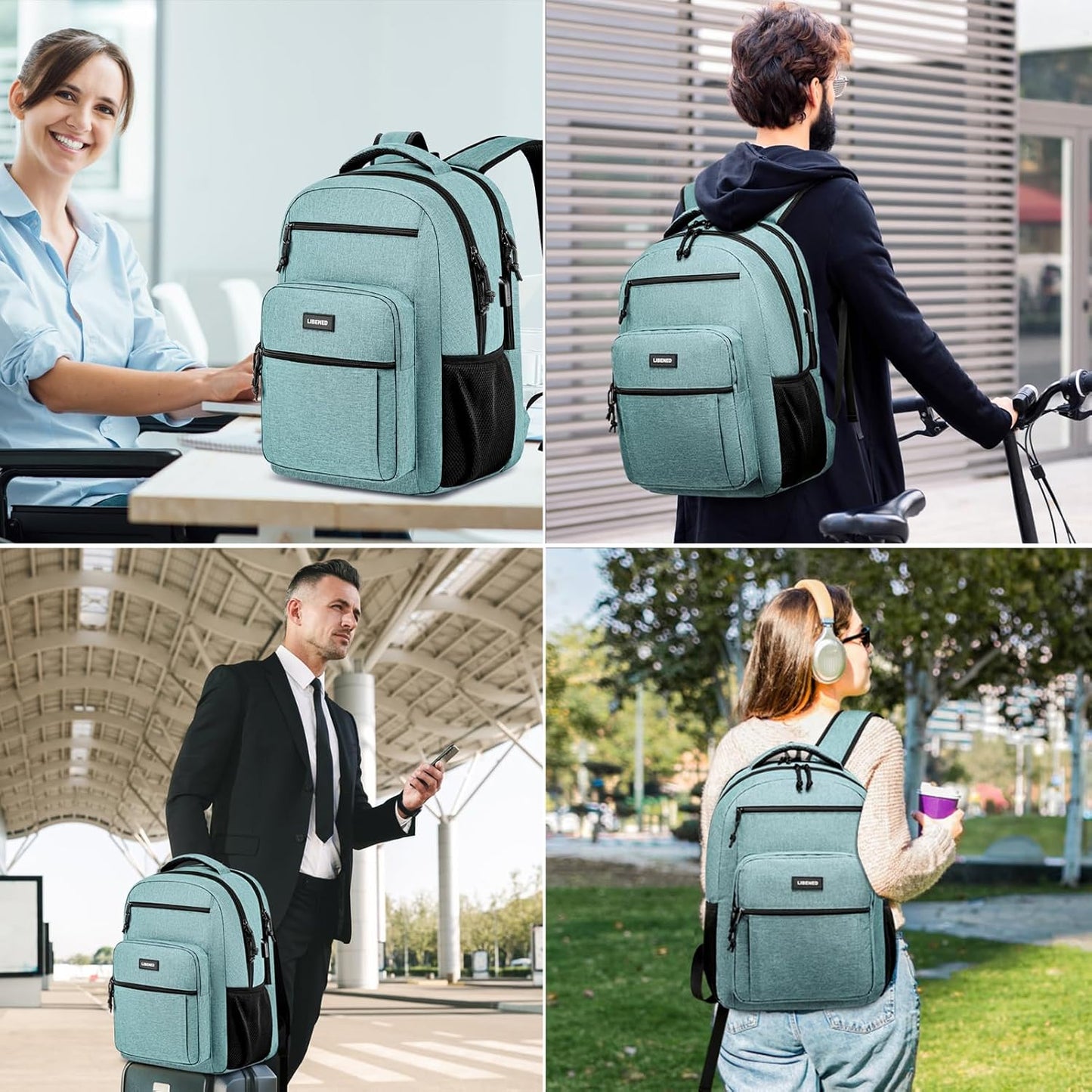 School backpack for Teen Boys, Backpack for Men,15.6 inch Laptop Backpack with USB Charging Port, Large Computer Bookbag with Compartments, Ergonomic Straps, Black