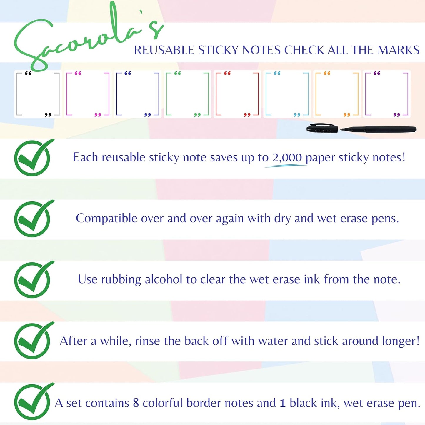 Purilite Select Reusable Sticky Notes