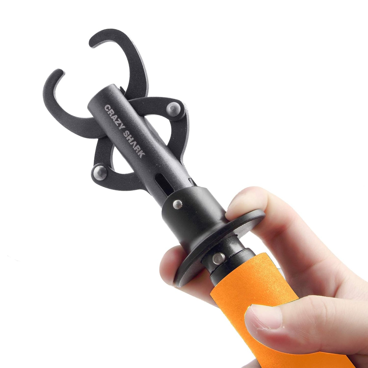Crazy Shark Portable Stainless Steel Fish Lip Grabber Gripper Grip Tool Fish Holder Tackle EVA Handle 40lbs (Dark Gray)