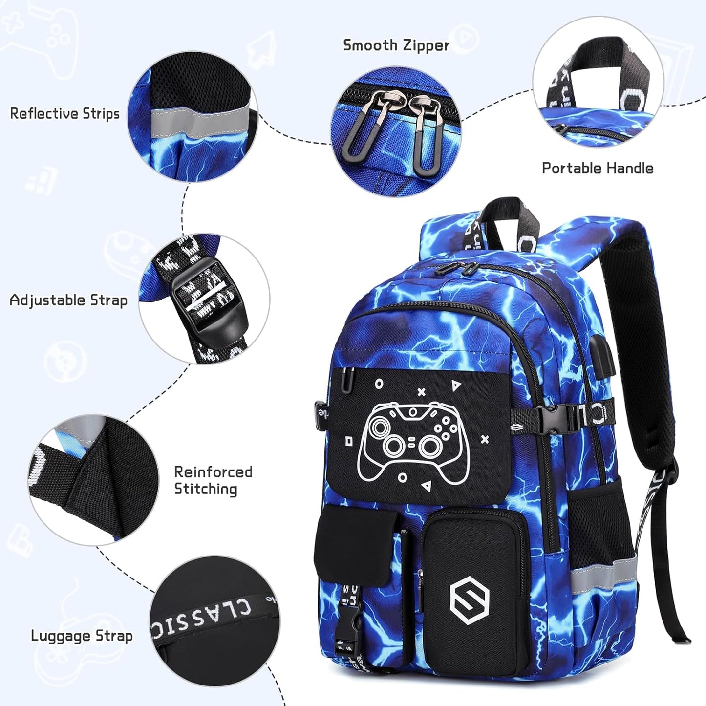 Scothen Cool Luminous School Backpacks for Boys
