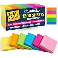 Sticky Notes 3x3, 24 Pads/2400 Sheets, Strong Self-Adhesive Note Pads | 3x3 Sticky Notes Pad, 6 Bright Colors, Repositionable, Removes Cleanly, Smooth Thick Paper, Ideal for Home, Office & School