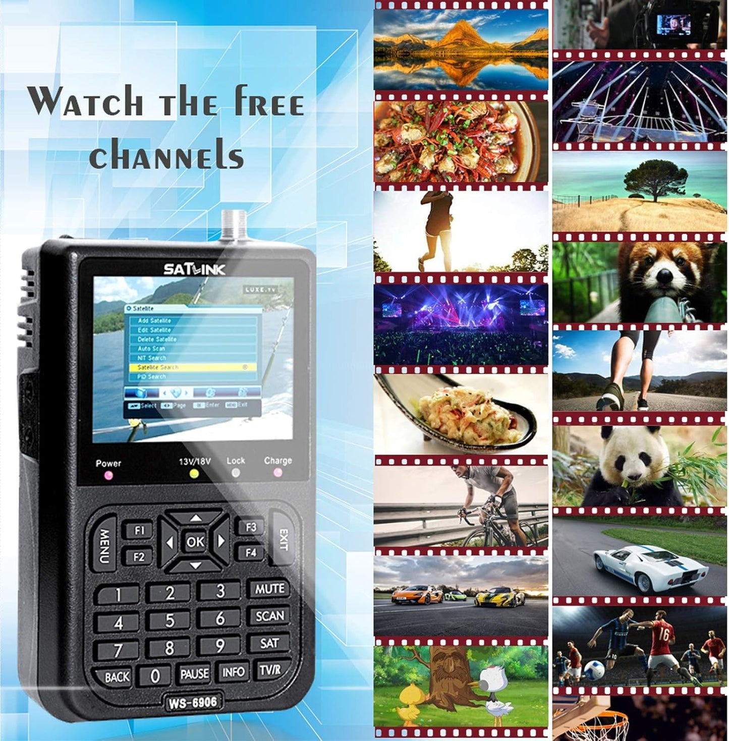 SATLINK WS6906 3.5in LCD Display Data Digital Satellite Signal Meter