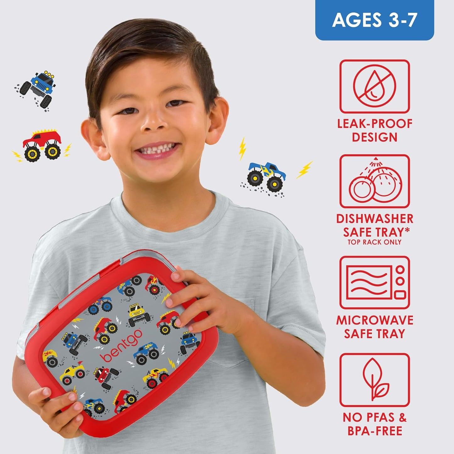Bentgo Kids Prints Leak-Proof, 5-Compartment Bento-Style Kids Lunch Box - Ideal Portion Sizes for Ages 3 to 7 - BPA-Free, Dishwasher Safe, Food-Safe Materials - 2021 Collection (Llamas)