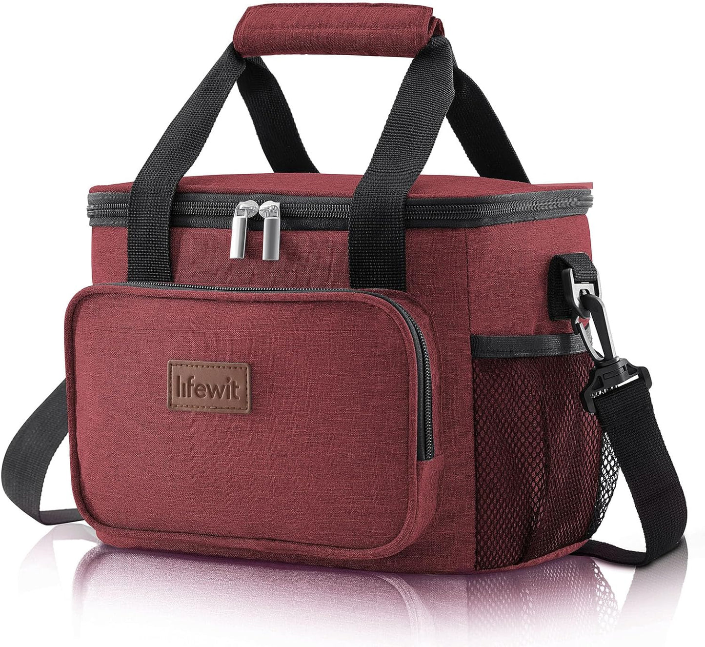 Lifewit Large Lunch Bag for Adults, 24-Can 15L Insulated Lunch Box Leakproof Soft Cooler Cooling Tote for Men Women, Waterproof Reusable Cooler Bags for Work Office Outdoor Picnic Camping, Black