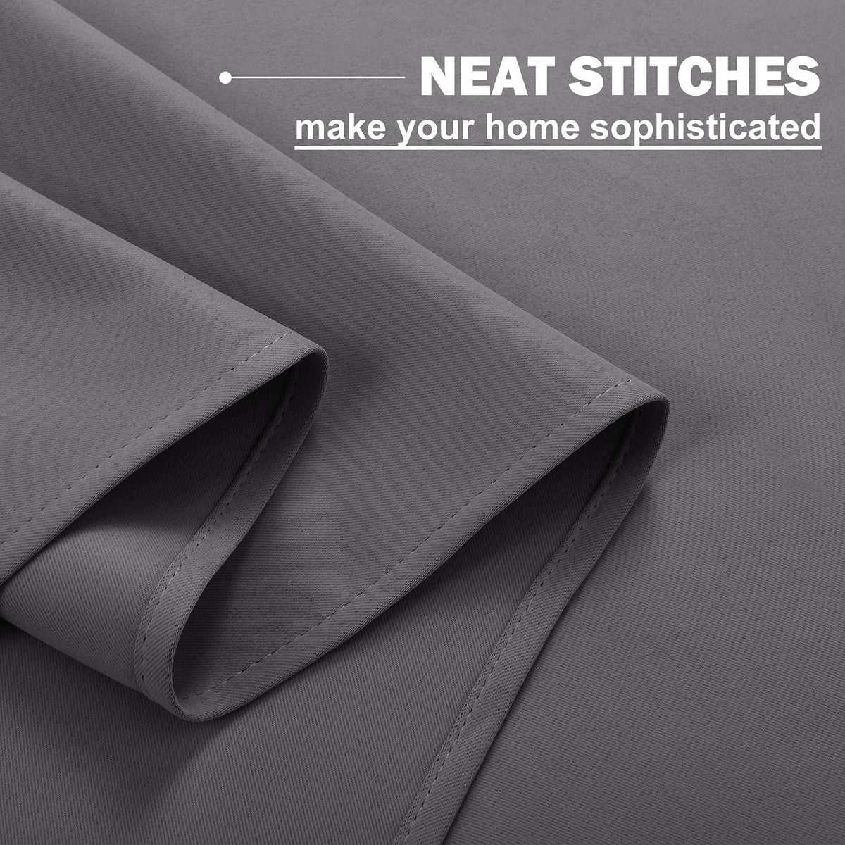 NICETOWN Blackout Curtains 2 Panels for Bedroom- Thermal Insulated Grommet Blackout Curtains 63 Inches Long for Living Room/Kitchen Rideaux occultants (2 Panels, W42 x L63 -Inch,Grey) - PuriLite