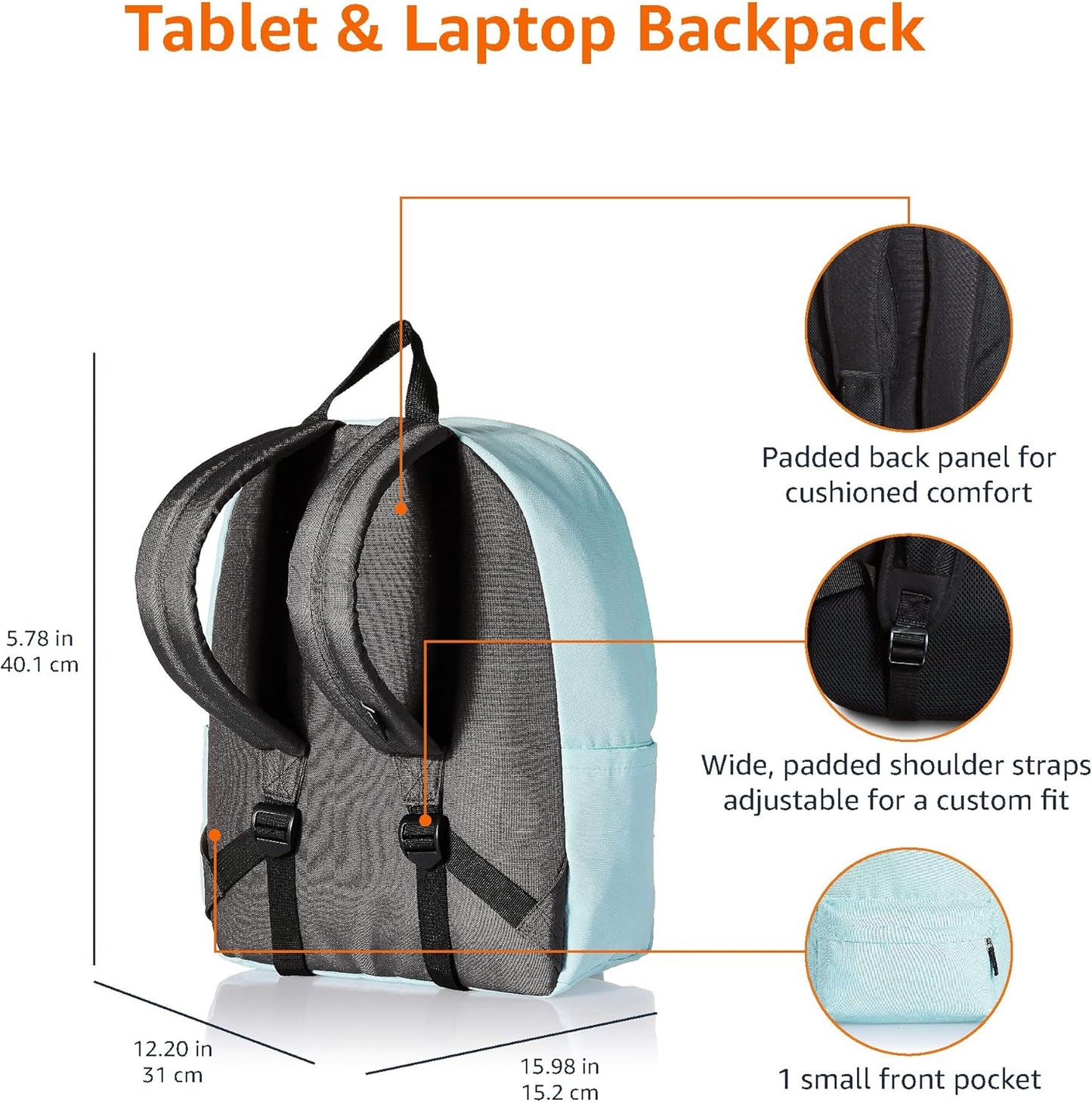 Amazon Basics Classic School Backpack - Black
