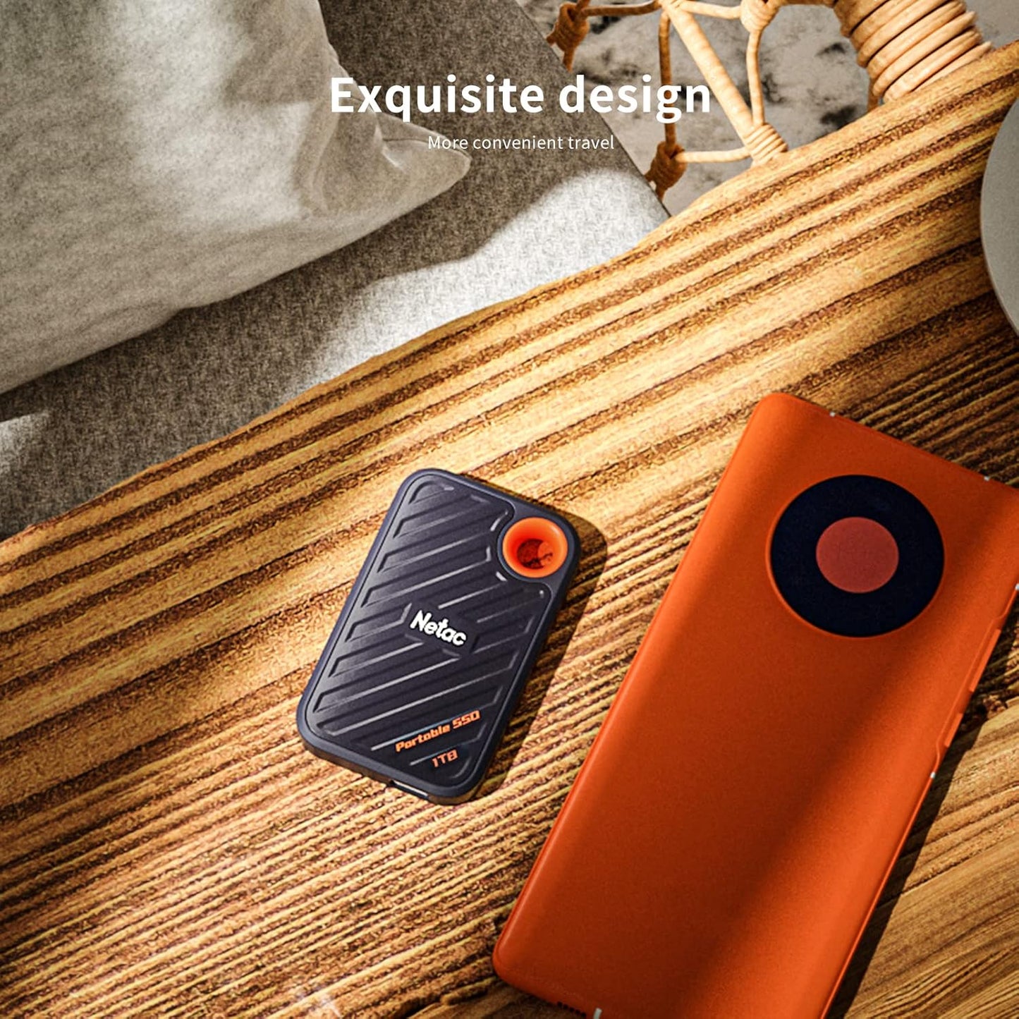 Netac 512GB Extreme Portable SSD External Solid State Drives Up to 2000MB/s Read 1700MB/s Write Speed, USB 3.2 Gen.2 Business Travel Essential, ZX20