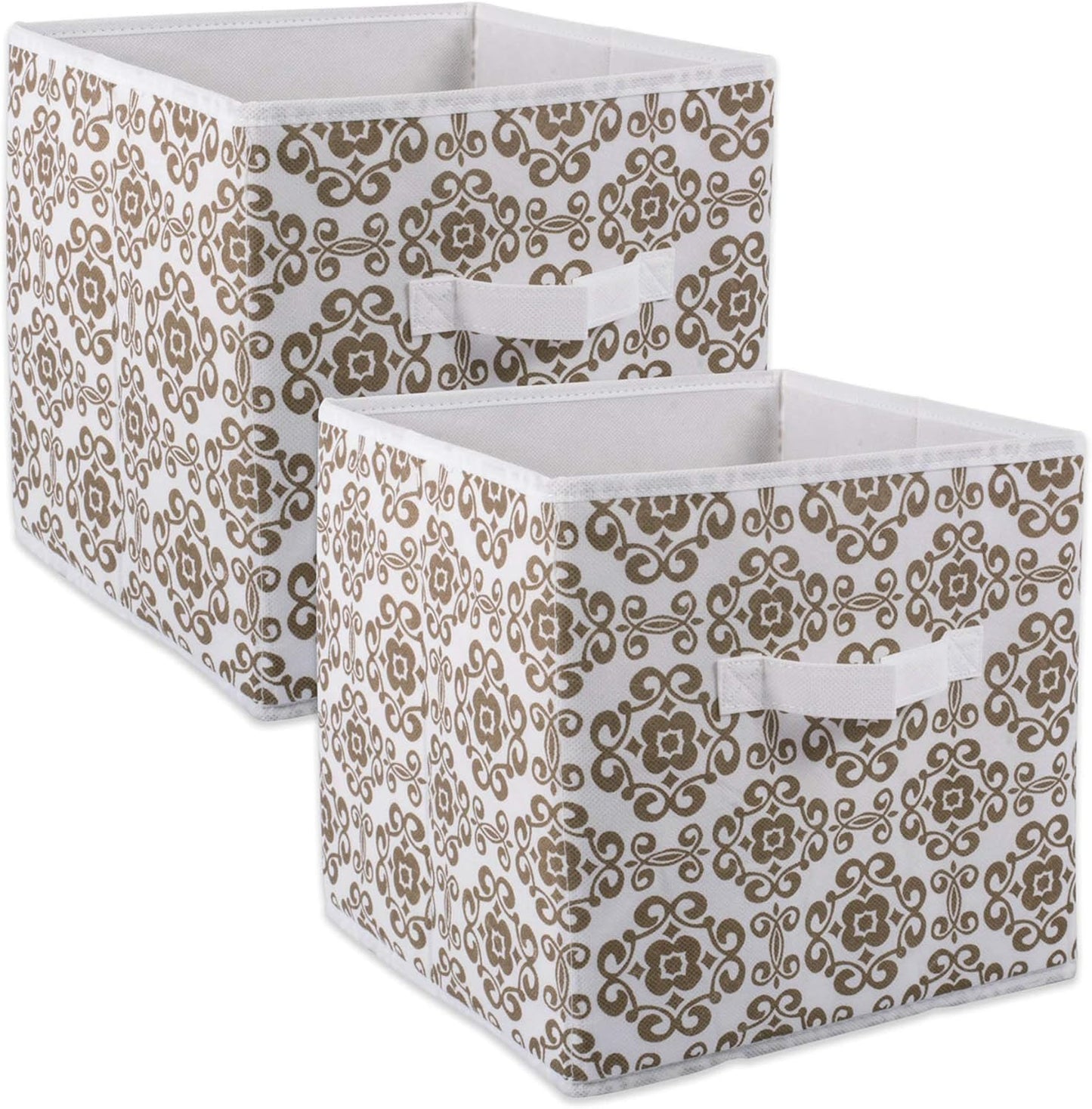 DII Foldable Fabric Storage Containers for Nurseries, Offices, Closets, Home Decor, Cube Organizers & Everyday Storage Needs, (Large - 11 x 11 x 11) Scroll Nautical Blue - Set of 2