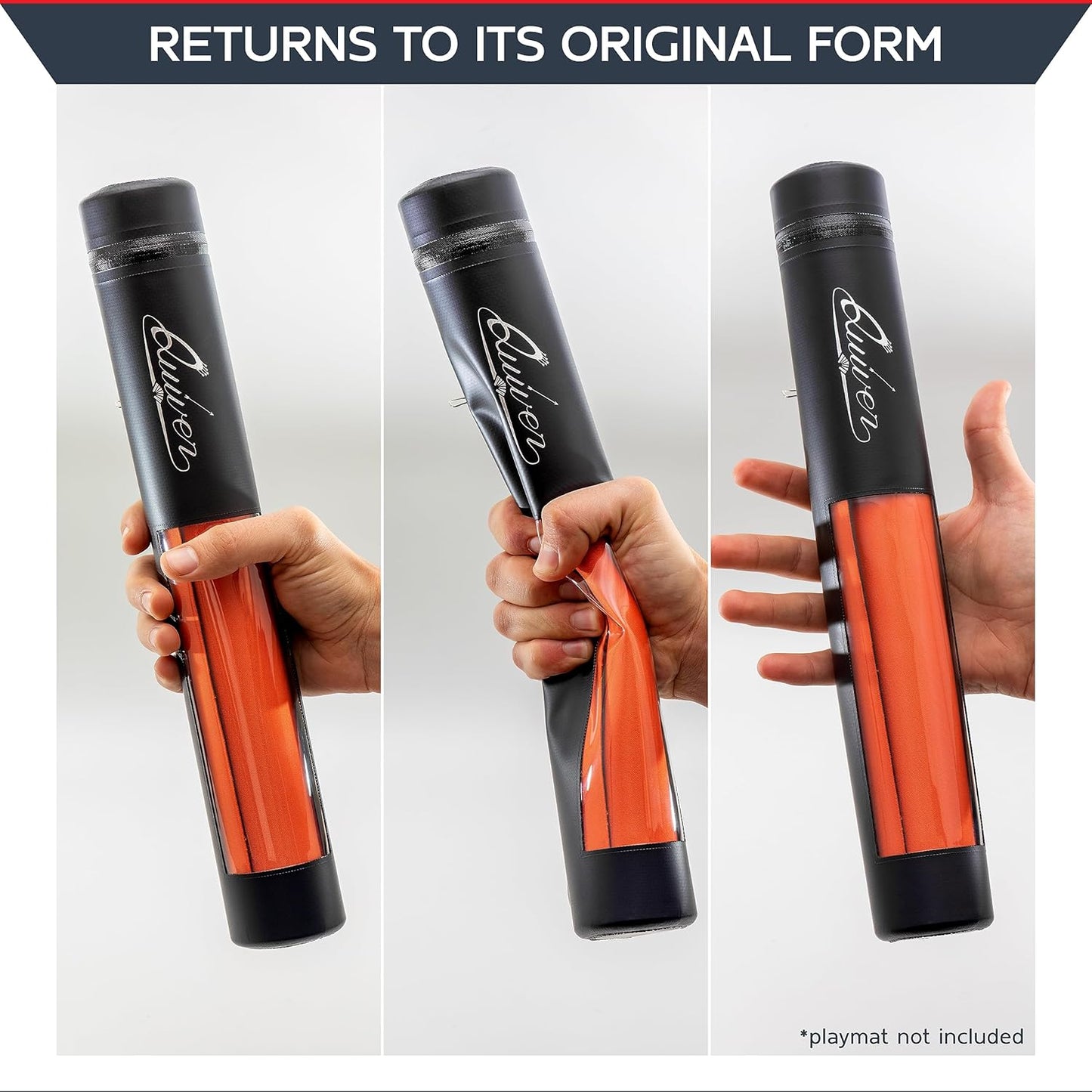 Black Orion Playmat Tube - TCG MTG Playmat Tube Case Bag with Waterproof Zipper, Hidden Dice Pocket, Adjustable and Removable Shoulder Strap, See-Through Window, Perfect for Both 14" and 15" playmats