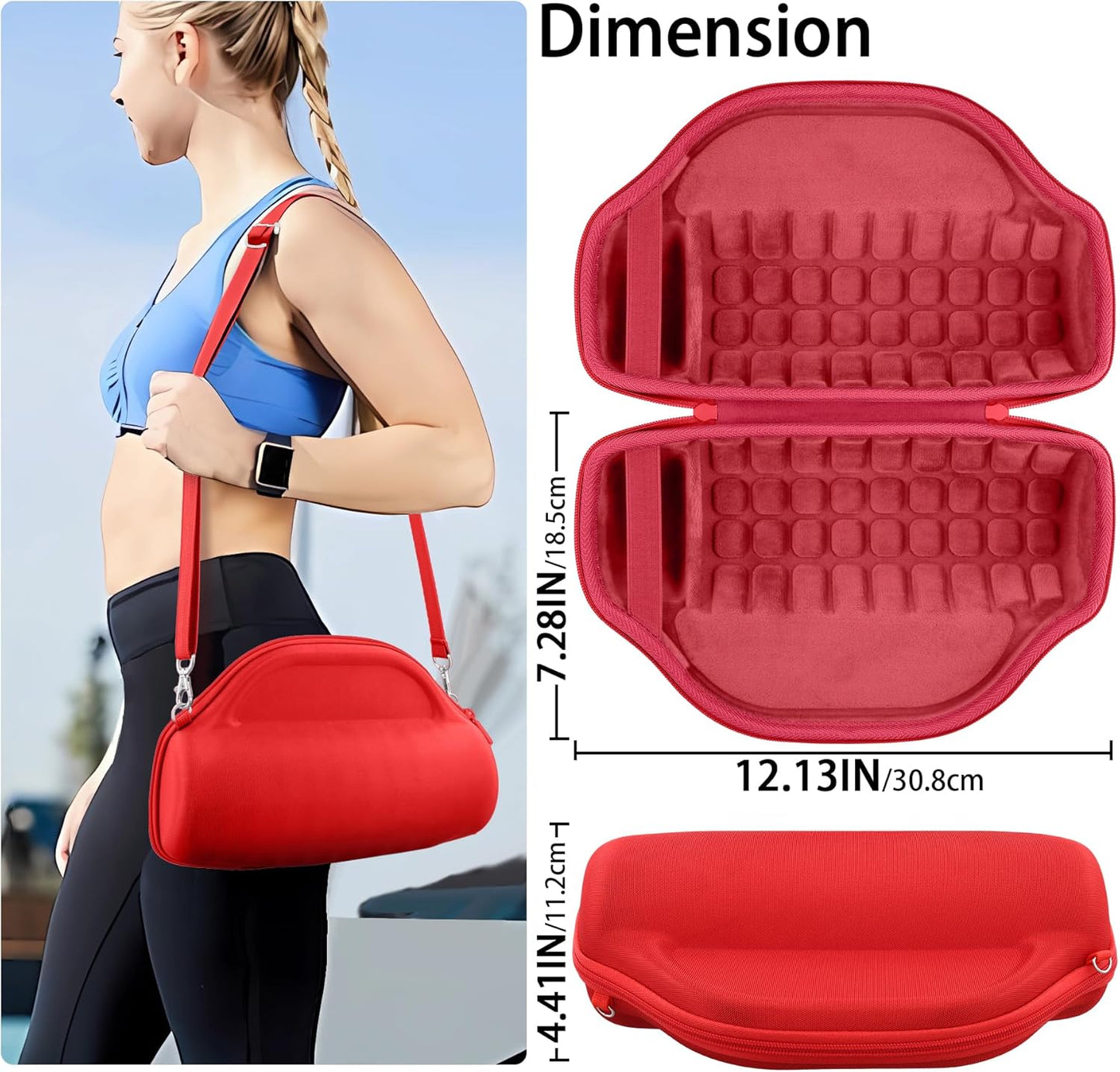 co2CREA Case for JBL Charge 6 Waterproof Portable Bluetooth Speaker, Hard Travel Case with Detachable Shoulder Strap (White Case)