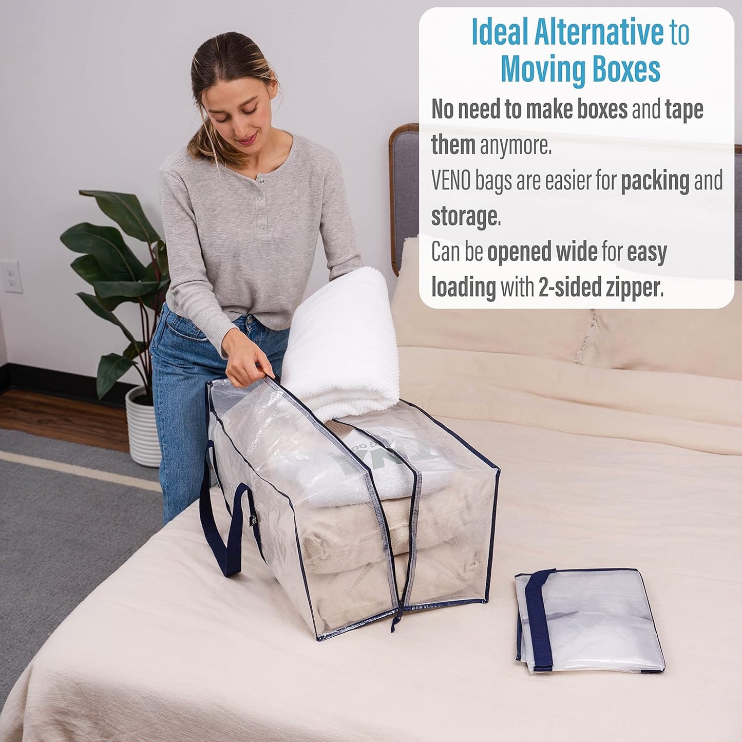 Purilite Select 8 Pack Moving Bags with Lids & Zippers