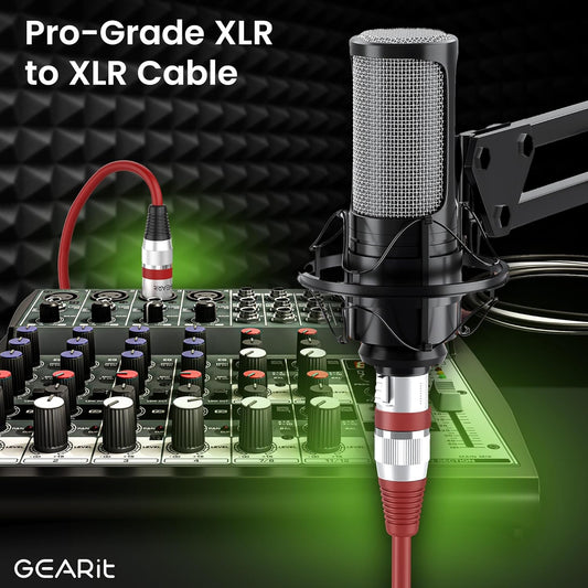 GearIT XLR to XLR Microphone Cable (6 Feet, 6 Pack) XLR Male to Female Mic Cable 3-Pin Balanced Shielded XLR Cable for Mic Mixer, Recording Studio, Podcast - Multi Colored, 6Ft, 6 Pack - PuriLite
