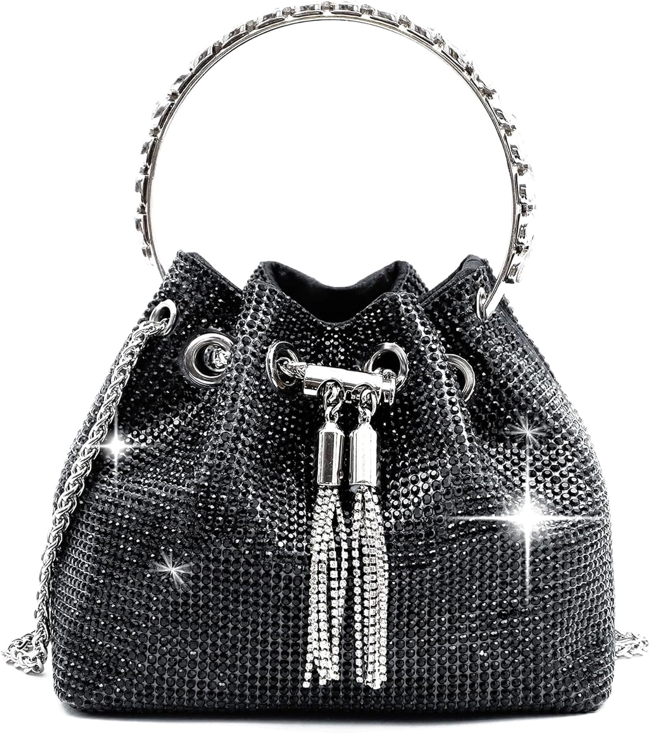 Rhinestone Purse for Women Sparkly Rhinestone Bag Evening Bag Silver Clutch Purses Bling Crossbody Bags for Women