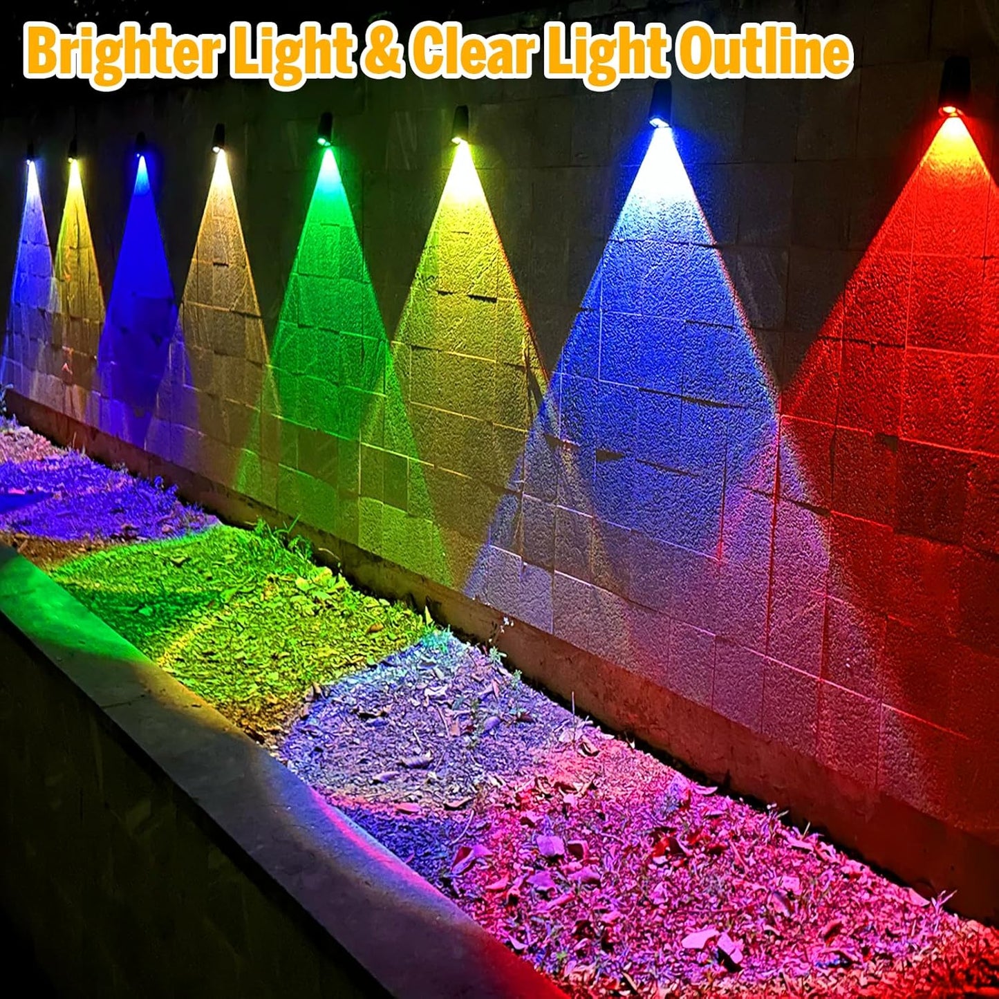 16 Pack Solar Fence Lights Outdoor 8 Colors,Bright Deck Lights Solar Outdoor Waterproof,LED Solar Lights for Backyard, Patio, Deck Railing, Step and Wall
