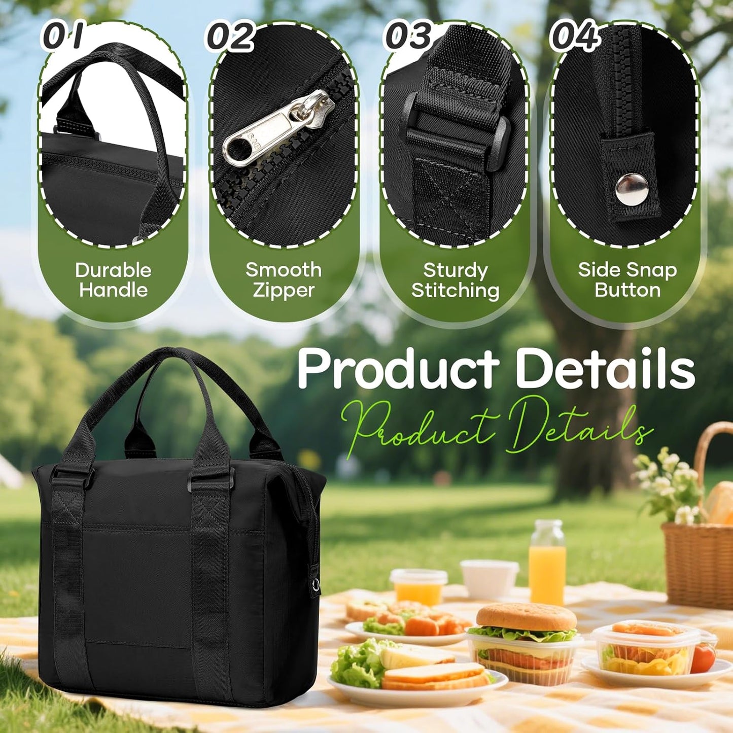 Lunch Bag Insulated Lunch Box Leakproof Lunch Tote Bags for Women Men,Portable Thermal Cooler Bag Lunch Containers with Shoulder Strap for Work, Family, Picnic, School, Outdoor,BBQ C2-Pinkpurple