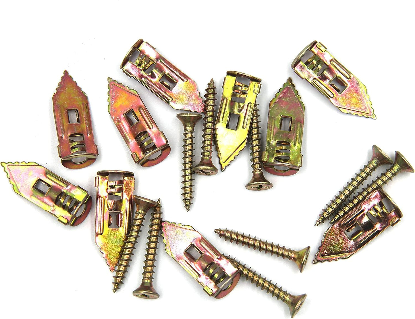 ISPINNER 140pcs 12x30mm Self Drilling Drywall Anchors with Screws Kit, No Drill or Holes in Wall, Hangs up to 66 lbs