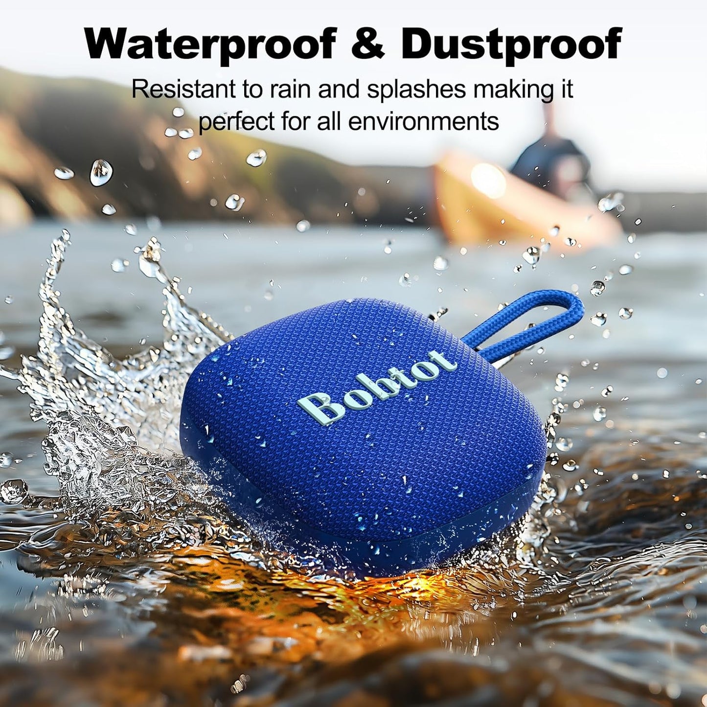 Bobtot Portable Bluetooth Speakers Wireless - IPX7 Waterproof Mini Shower Speaker with 16 Hours Playtime, Loud Stereo Sound, Rich Bass, TWS, Built-in Mic, Small Size for Travel Sport, Green