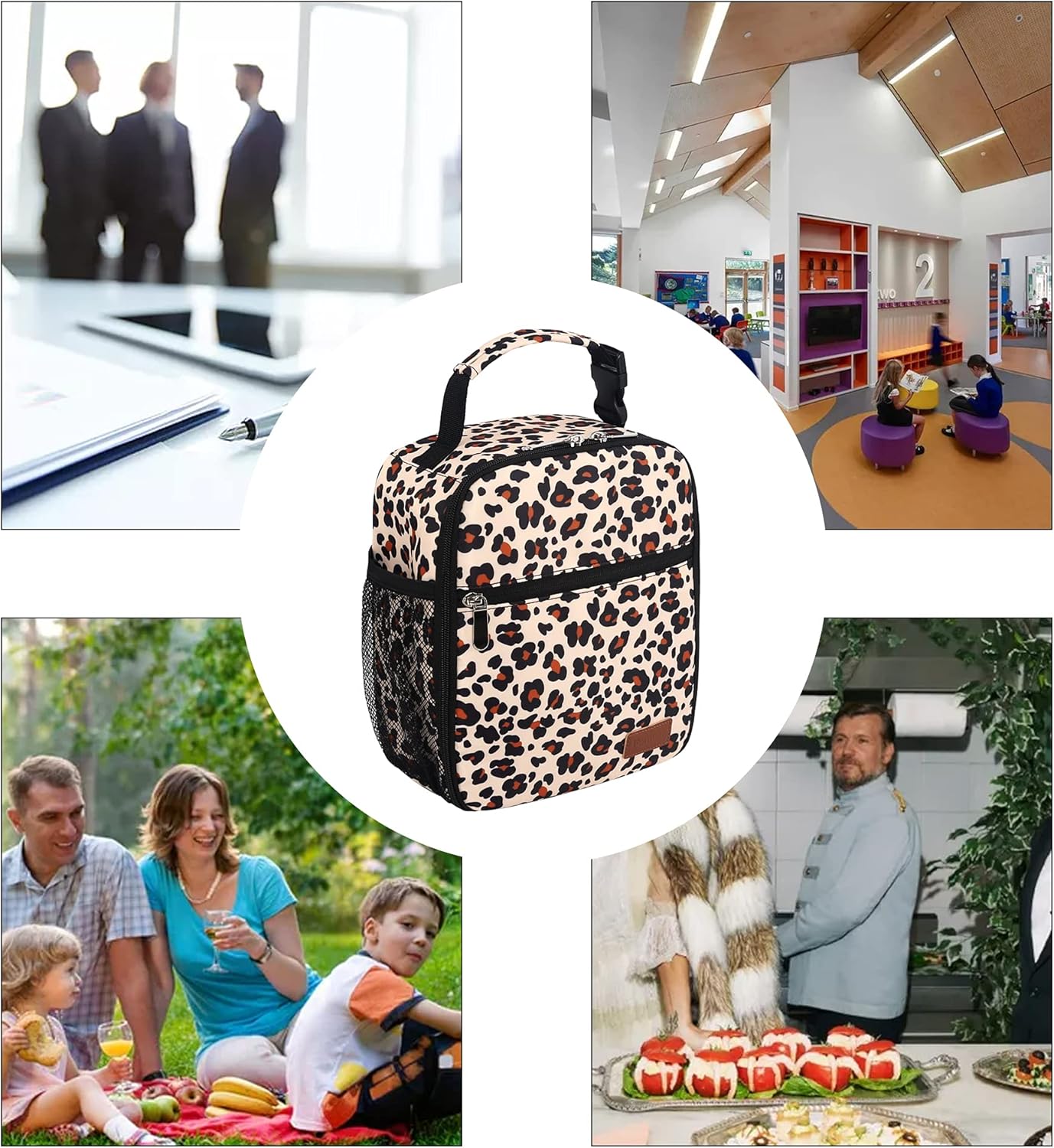 Lunch Box for Men Women Adults Small Lunch Bag for Office Work Picnic - Reusable Portable Lunchbox, Black