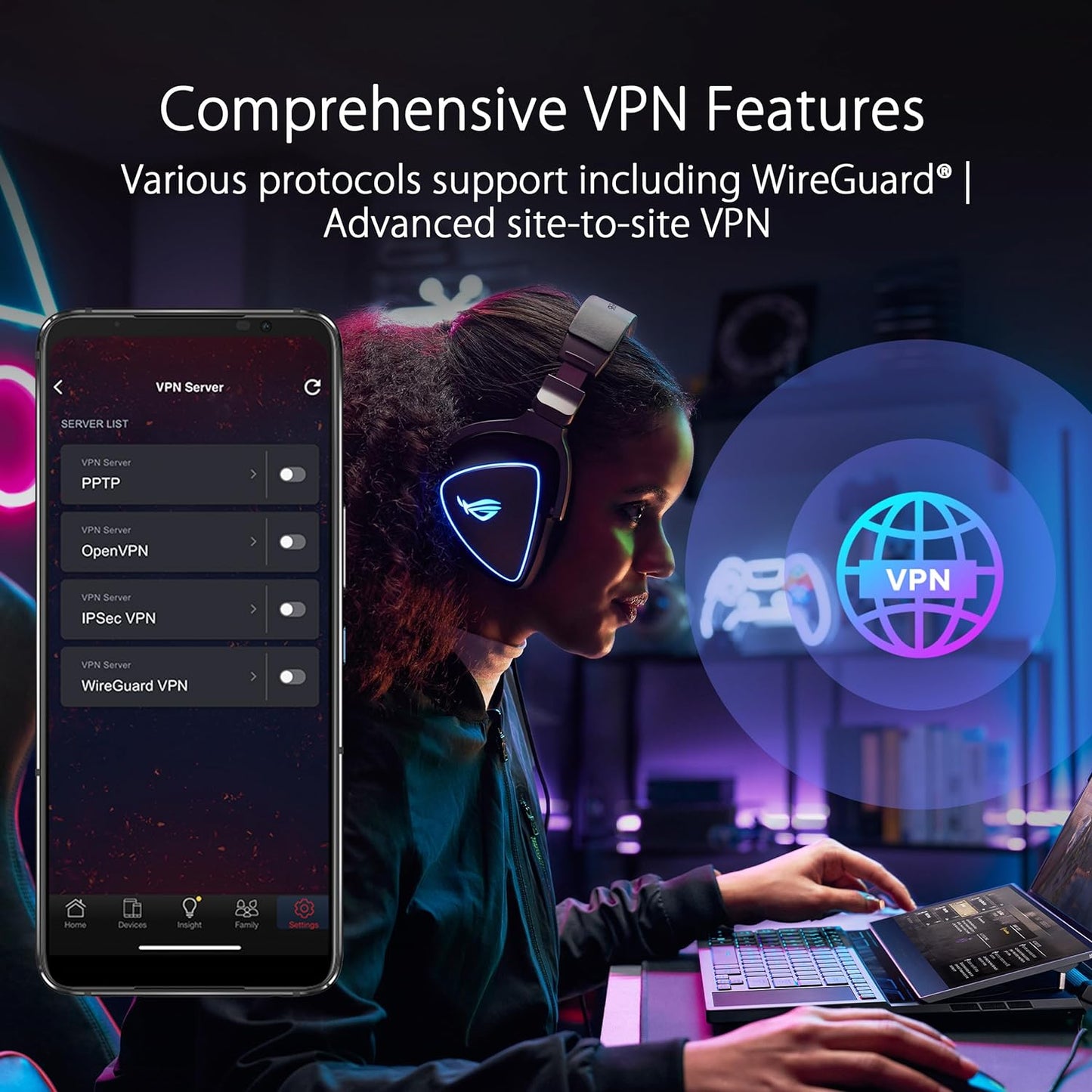ASUS ROG Rapture WiFi 6E Gaming Router (GT-AXE16000) - Quad-Band, 6 GHz Ready, Dual 10G Ports, 2.5G WAN Port, AiMesh Support, Triple-Level Game Acceleration, Lifetime Internet Security, Instant Guard