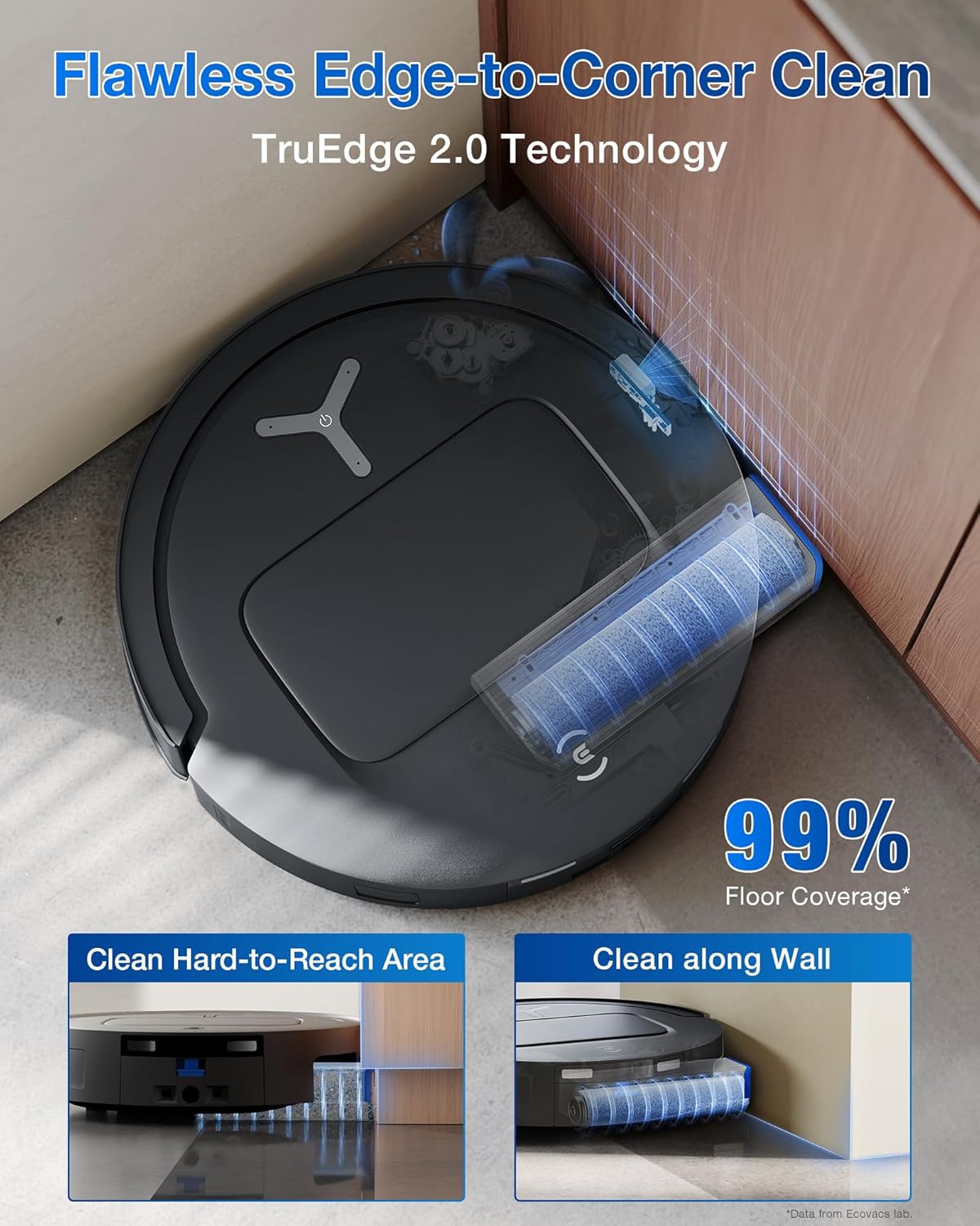 ECOVACS DEEBOT X9 PRO OMNI Robot Vacuum and Mop, BLAST™ 16,600Pa Suction, OZMO ROLLER Instant Self-Washing Mopping, ZeroTangle™ 3.0, Triple Lift System, AI Smart Navigation, Hands-Free OMNI Station
