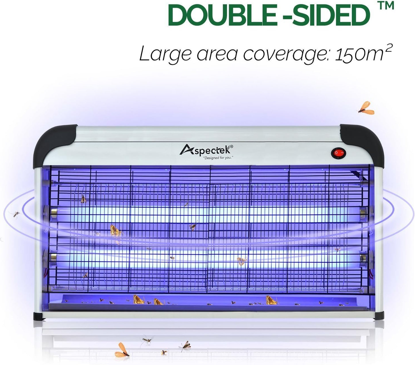 ASPECTEK 40W Insect Fly Killer - Indoor Use,Effective Against Flies, Moths, Mosquitos, Cockroaches, Wasps, Beetles and Bugs