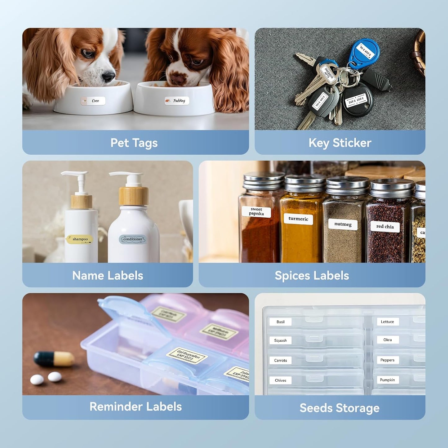 NIIMBOT D110 Mini Label Maker Machine with Tape(Pre-Cut Size 12x40mm), Portable Bluetooth Sticker Printer, Inkless Automatic Feeding One-Touch Custom Printing, Compatible with Phone Only