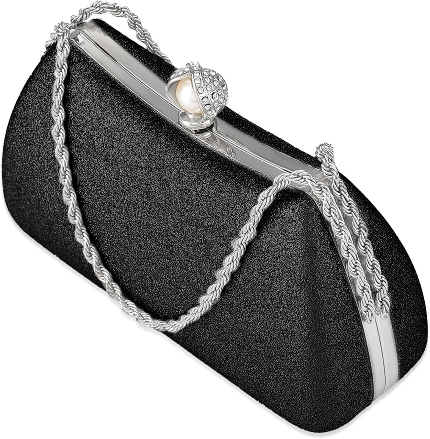 Buric Evening Clutch Bag for Women Glitter Shiny Dress Purse Wedding Bride Handbags Evening Clutches for Cocktail Party