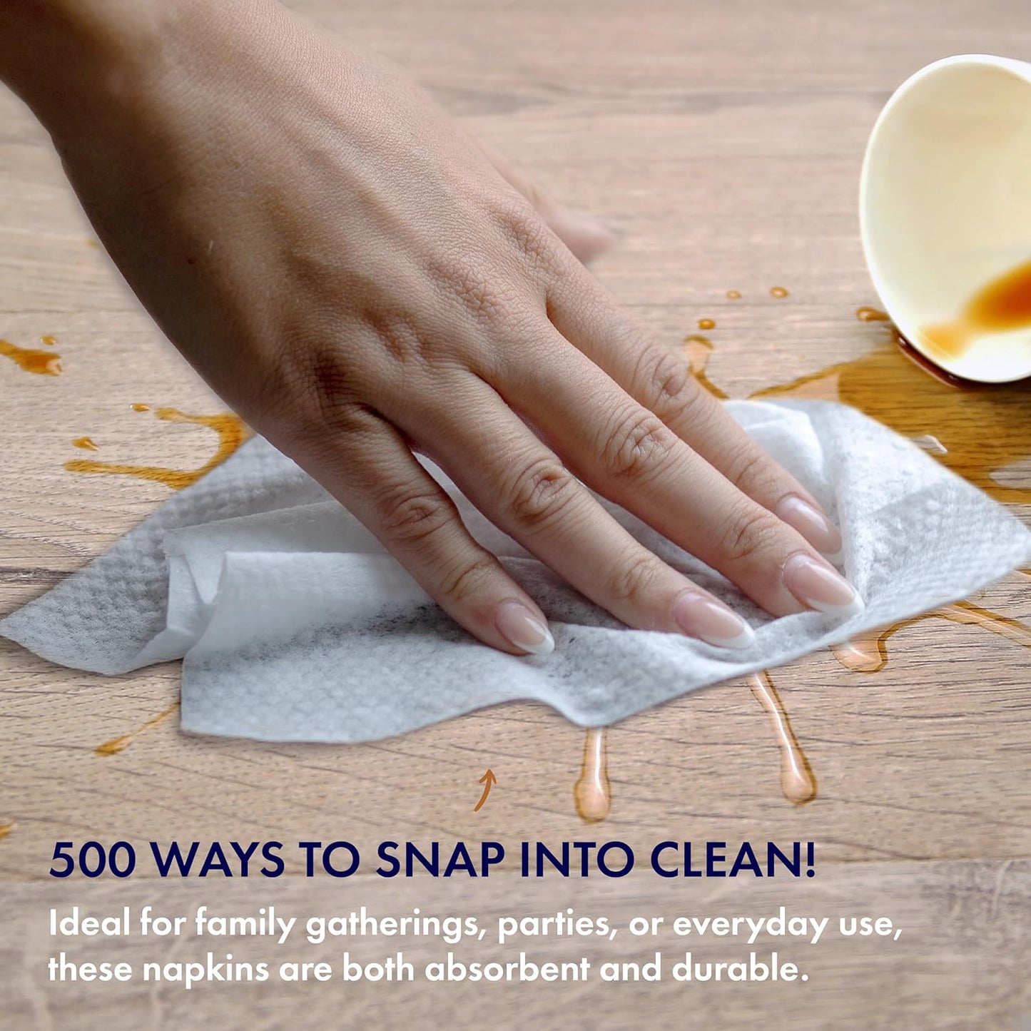 ALIBI Napkin - Soft and Absorbent 500 1-Ply White Lunch - Disposable Multi-Purpose Paper for Everyday Use, Events, and Parties - Versatile and Convenient