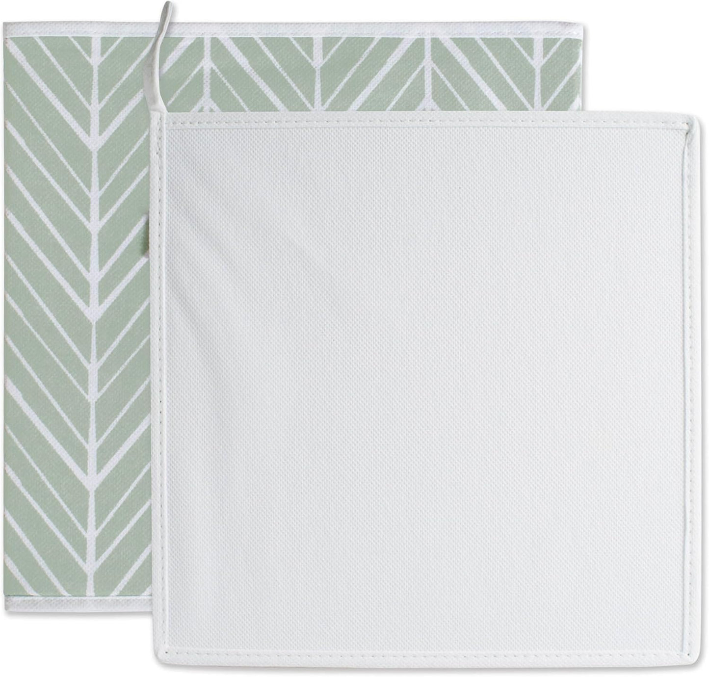 DII Foldable Fabric Storage Containers for Nurseries, Offices, Closets, Home Decor, Cube Organizers & Everyday Storage Needs, (Large - 11 x 11 x 11) Scroll Nautical Blue - Set of 2