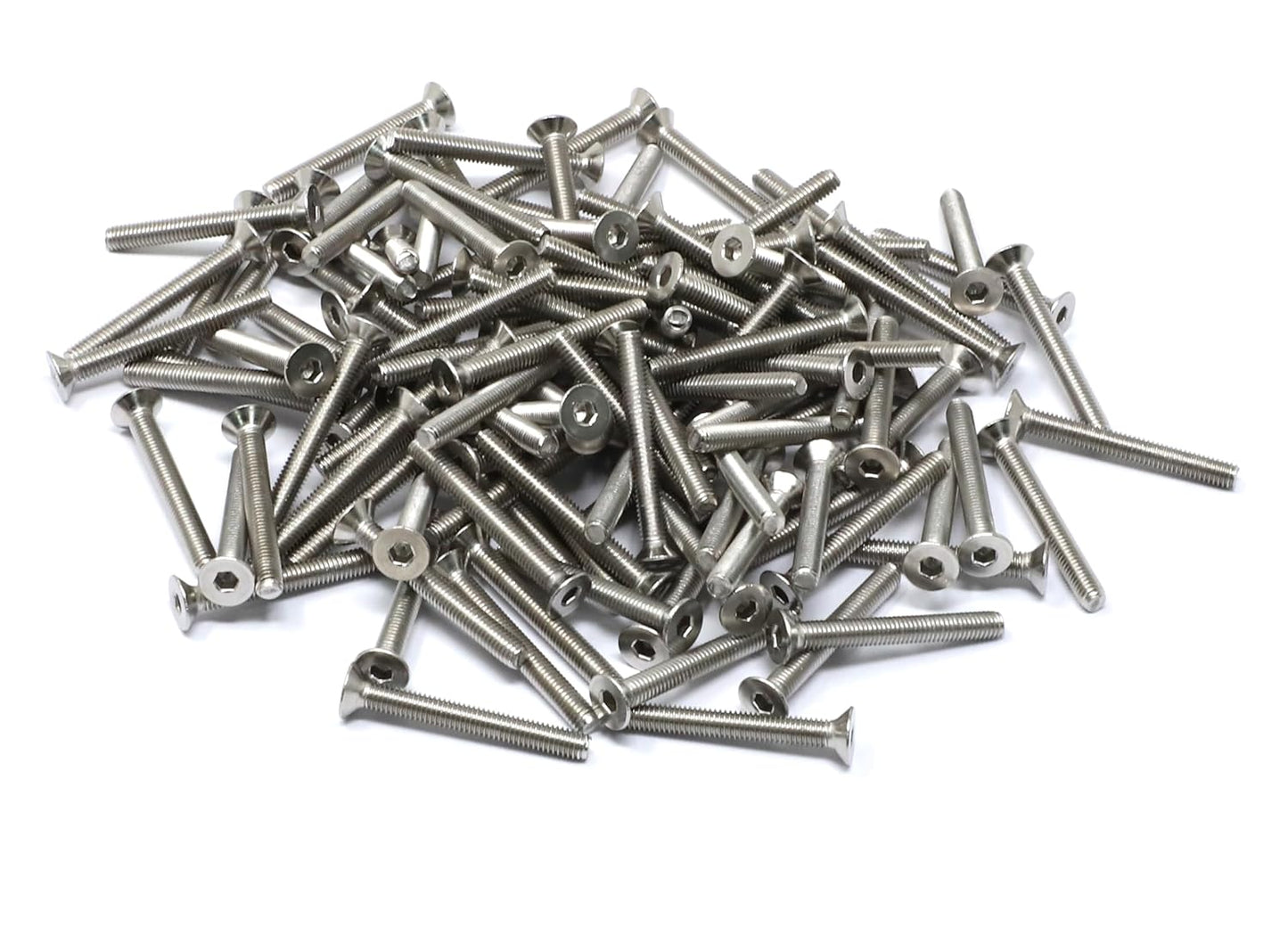 iexcell 5 Pcs M8 x 80mm Thread Pitch 1.25 mm Stainless Steel 304 Hex Socket Flat Head Cap Screws Bolts Kit