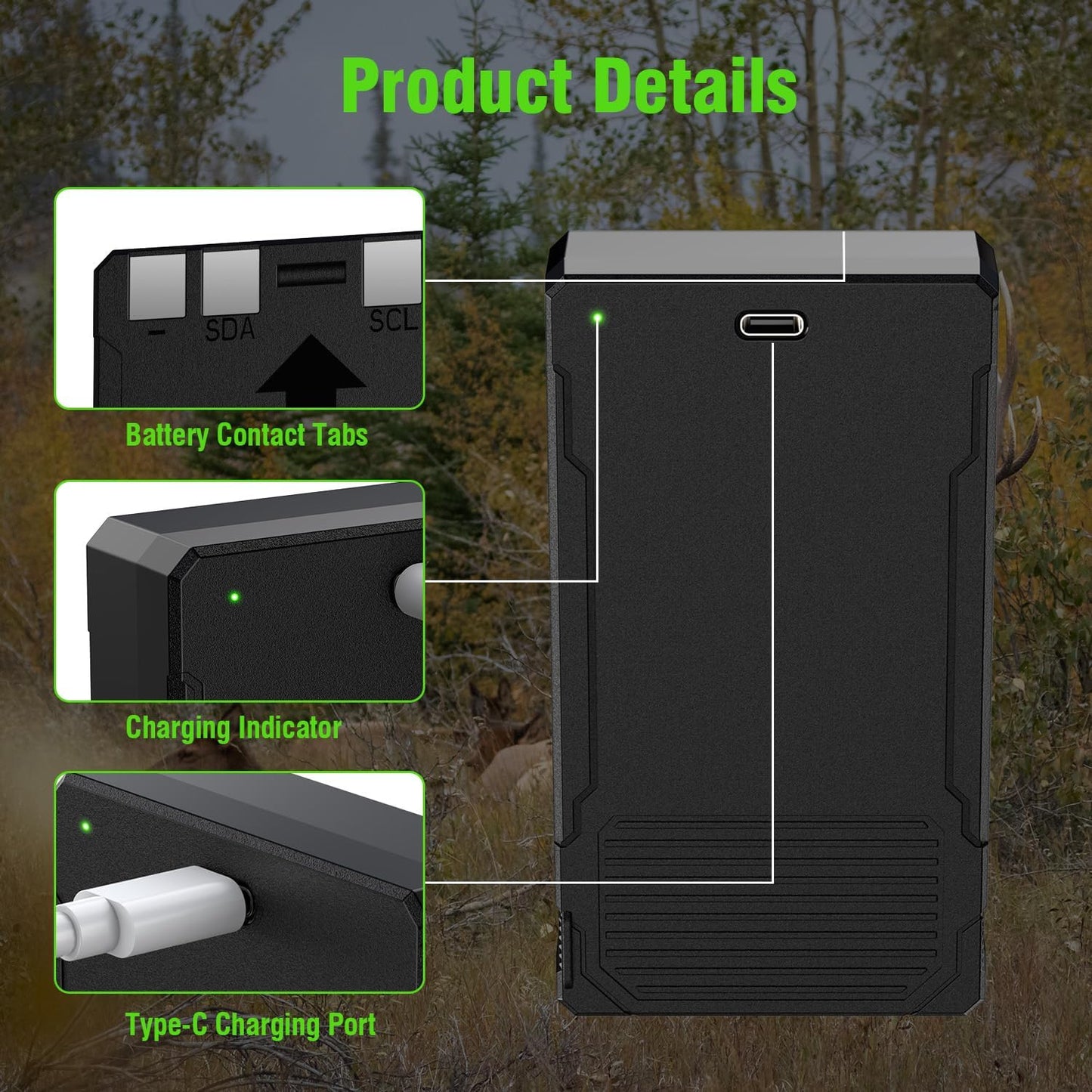 2 Pack Batteries for Trail Camera 7000mAh LIT-22 Rechargeable Battery Pack for Hunting Trail Camera Compatible with Flex-M, G-36, Plus, Flex S Replacement Battery