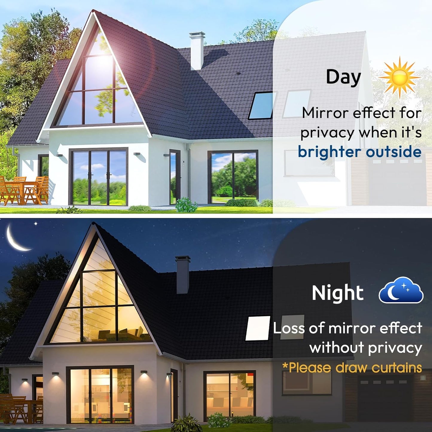 rabbitgoo Window Films for Privacy, Static Cling Frosted Glass Sticker, Non-Adhesive Privacy Film Sun Blocking Window Covering Frosting Vinyl Bathroom Sliding Glass Door, 44.5 x 200cm, Pure Frosted