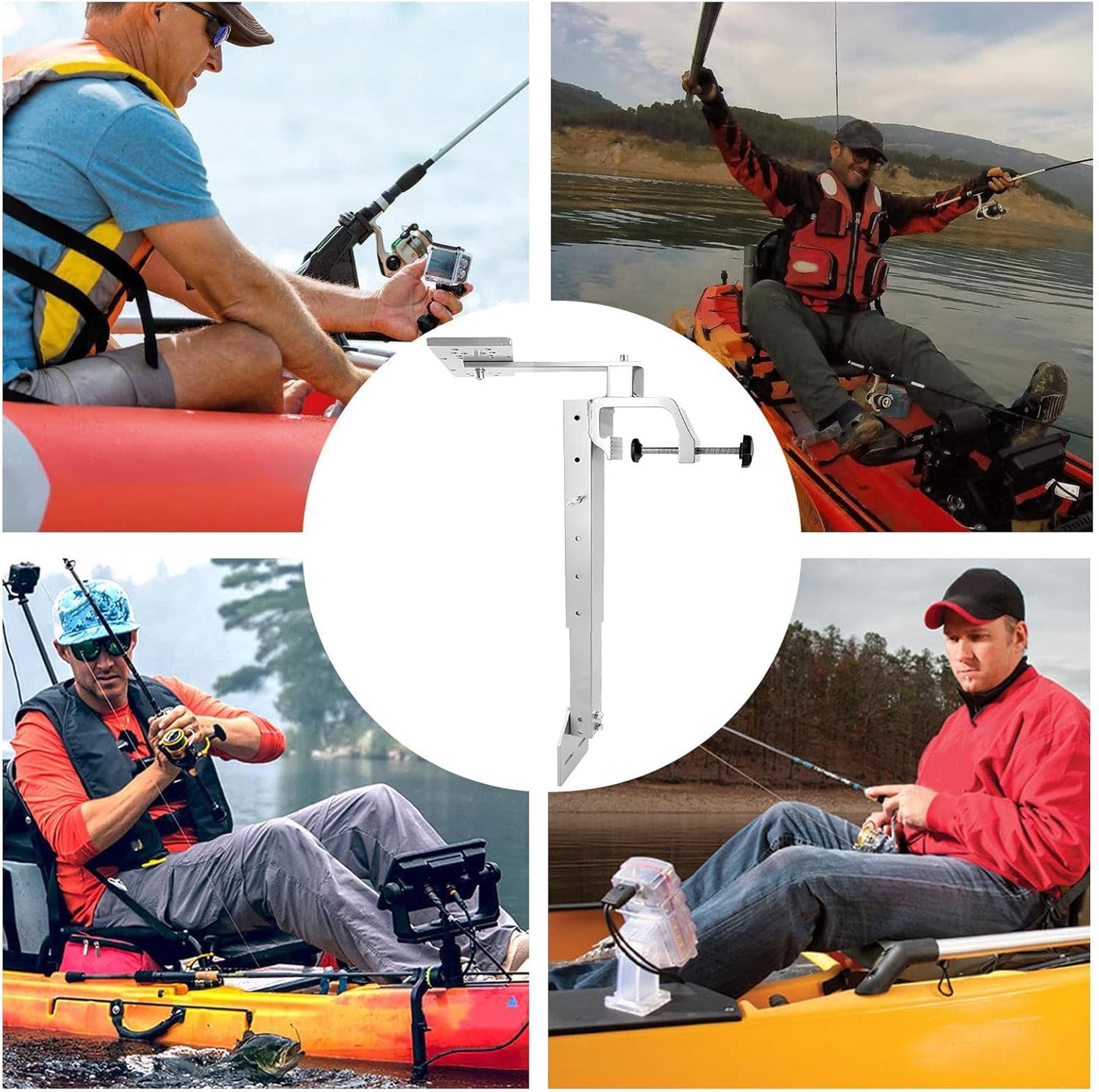 Fish Finder Bracket - Fish Finder Mounts for Boats | Marine Mount Holder | 360 Degree Rotating Adjustable Mount Holder Durable Fishing Accessory for Boat Kayak Saltwater Marine Freshwater Fishing