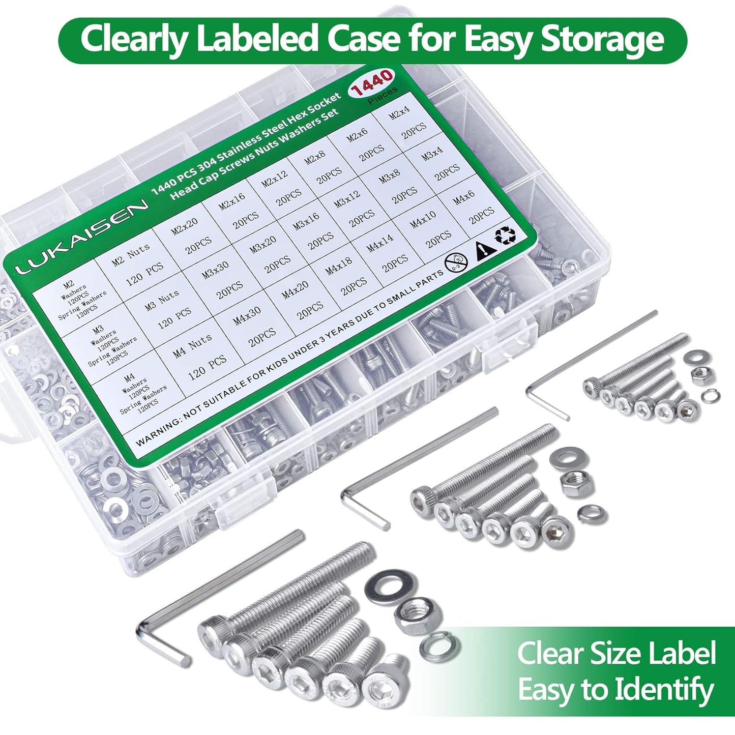 860PCS Metric Screw Assortment Kit, M2 M3 M4 M5 Machine Screws with Lock & Flat Washers, 10.9 Grade Alloy Steel, Metric Hex Button Head Cap Nuts and Bolts Assortment Kit with 4 Wrenches