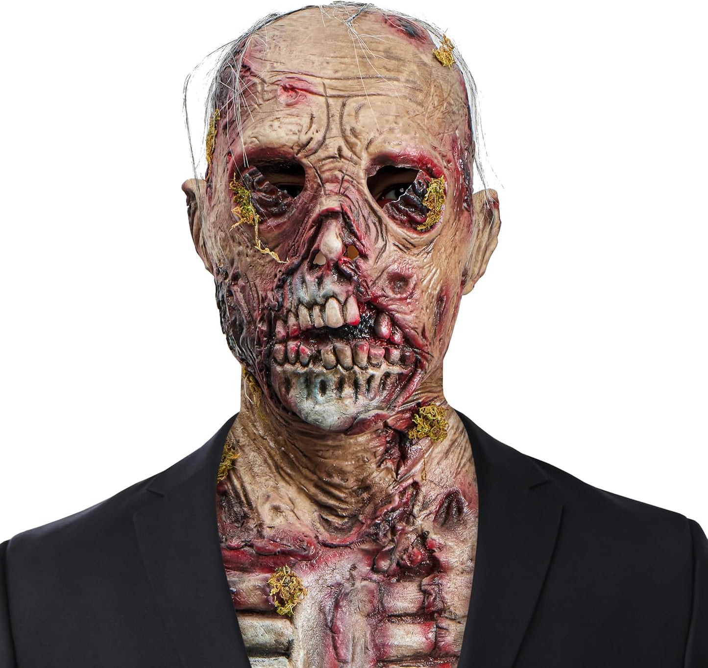 Spooktacular Creations Halloween Scary Zombie Head Mask, Horror Moss Biochemical Monster and Creepy Latex Zombie Mask for Adult Halloween Cosplay Costumes Accessory Party Dress Up