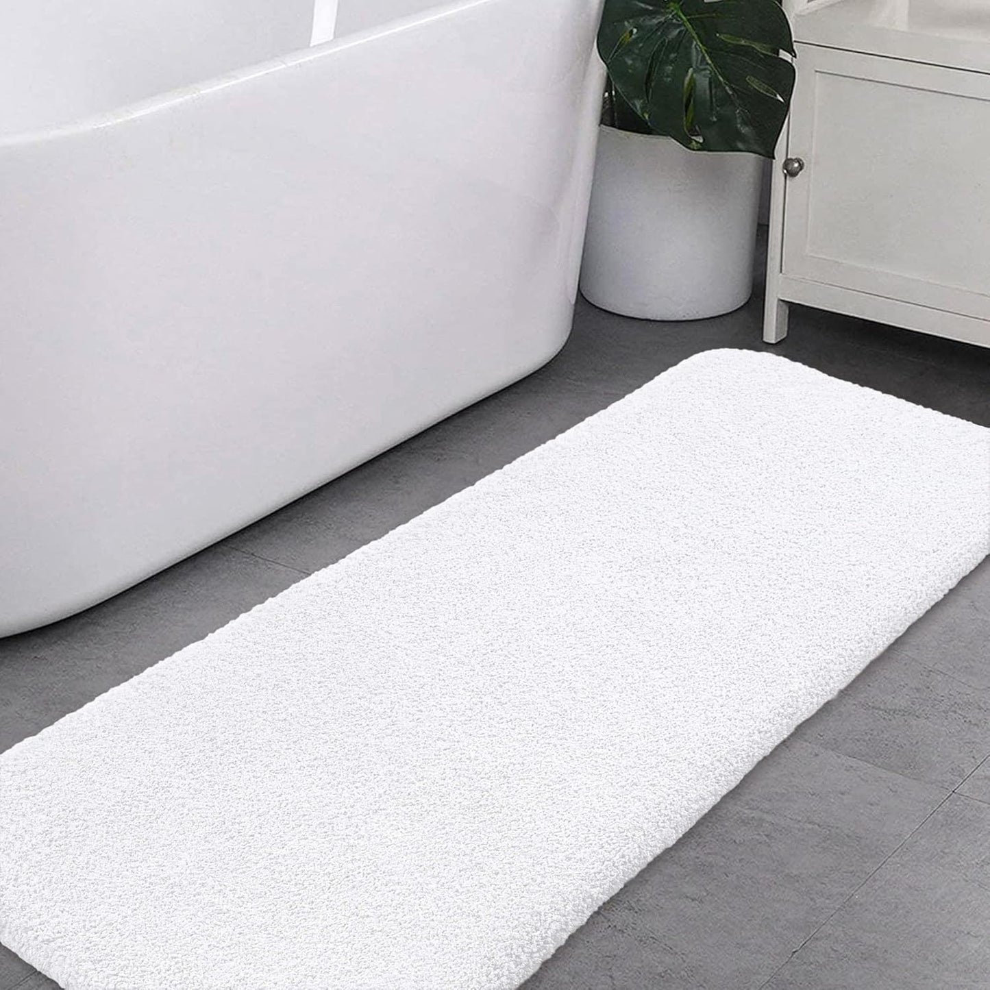 Bathroom Rugs Set 2 Pieces - Bath Rugs Ultra Soft Absorbent Non-Slip Fluffy Thick Microfiber Cozy Bath Mats Set for Tub Shower Bathroom Floors Accessories, 20"x32" & 16"x24" Set of 2 (Beige)