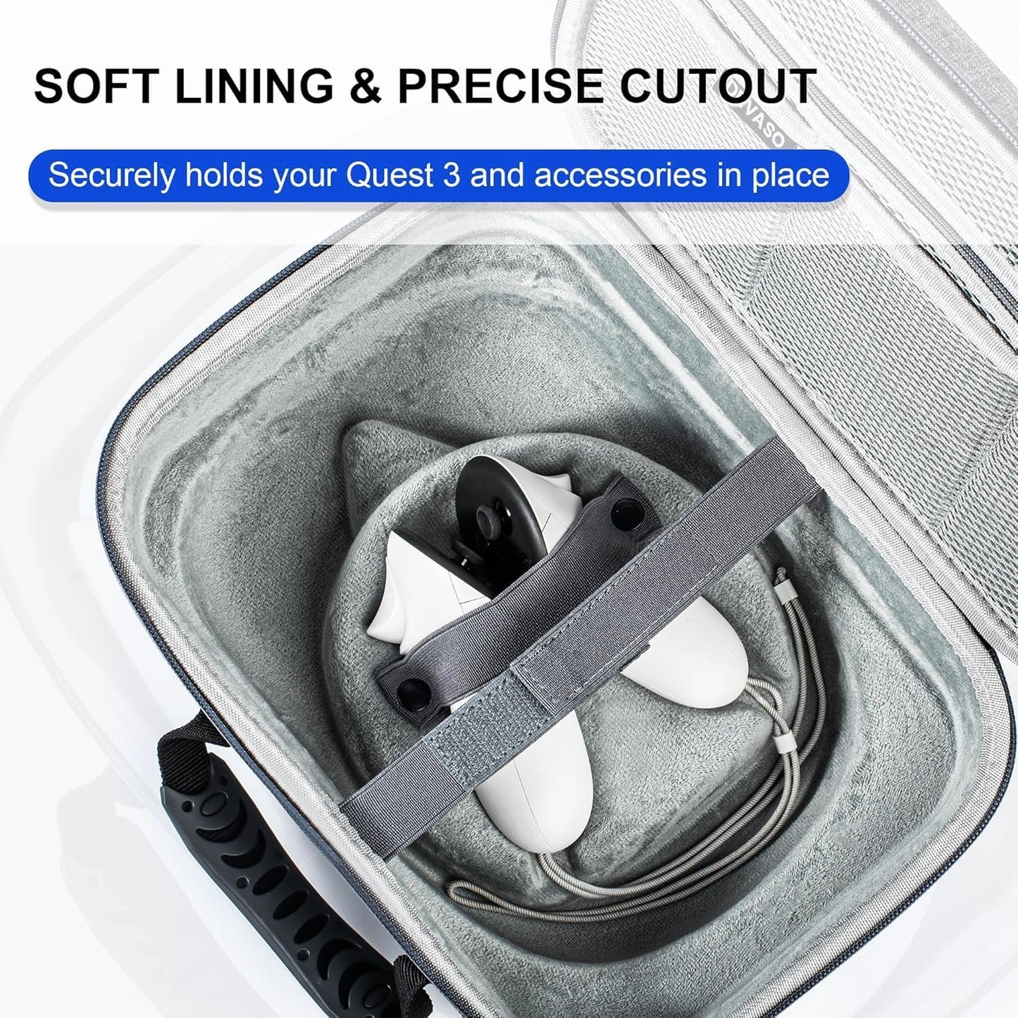 Large Carrying Case for Meta Quest 3S,Hard Travel Case for BOBOVR S3 Pro/Kiwi Design Battery Head Strap,Controllers and Other Accessories,Portable Storage Travel Bag for Oculus Quest 3S/Quest 3(Black)